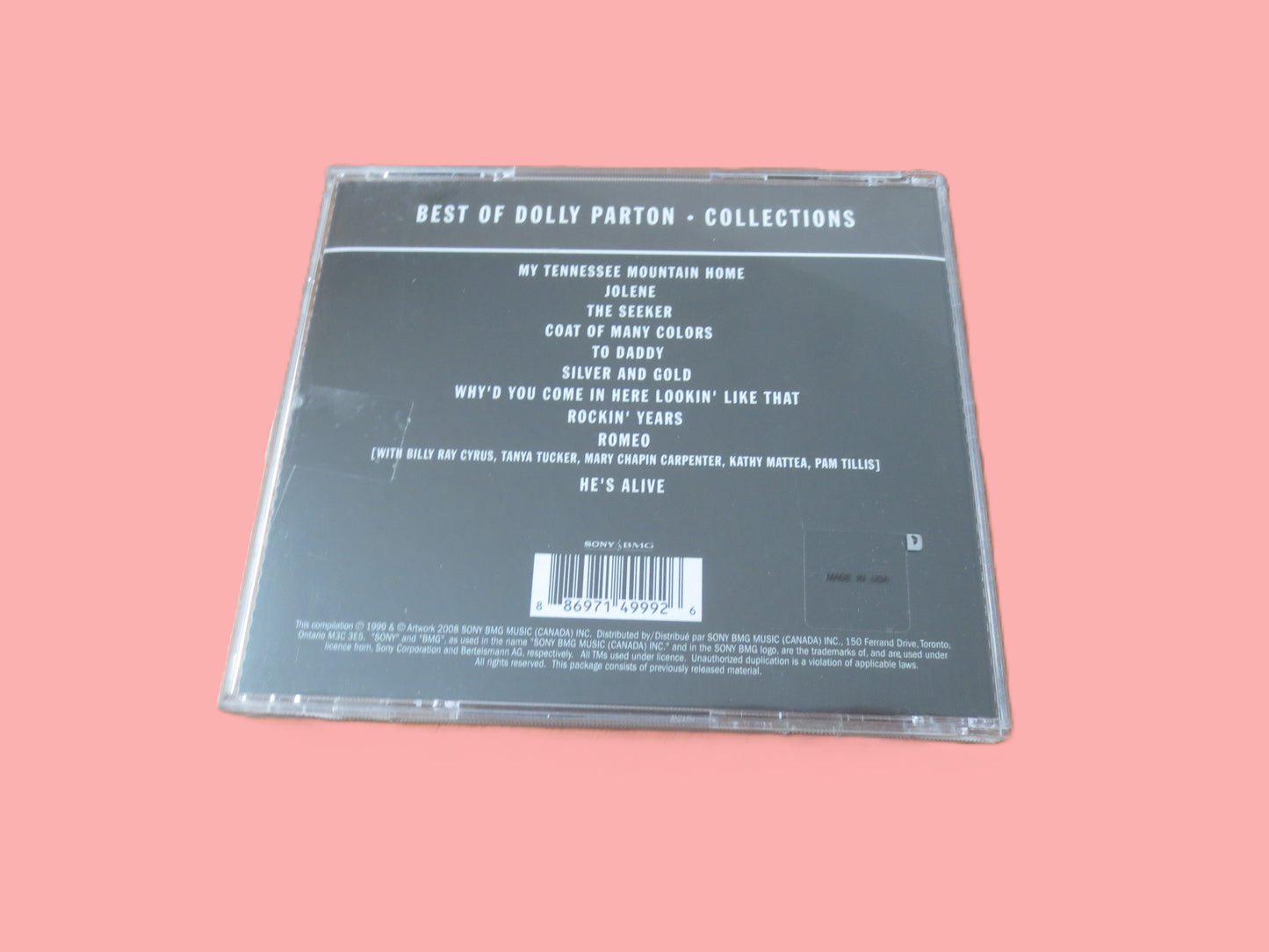 DOLLY PARTON, GREATEST Hits, Country Cd, 2008 Compact Disc, Vintage Cd