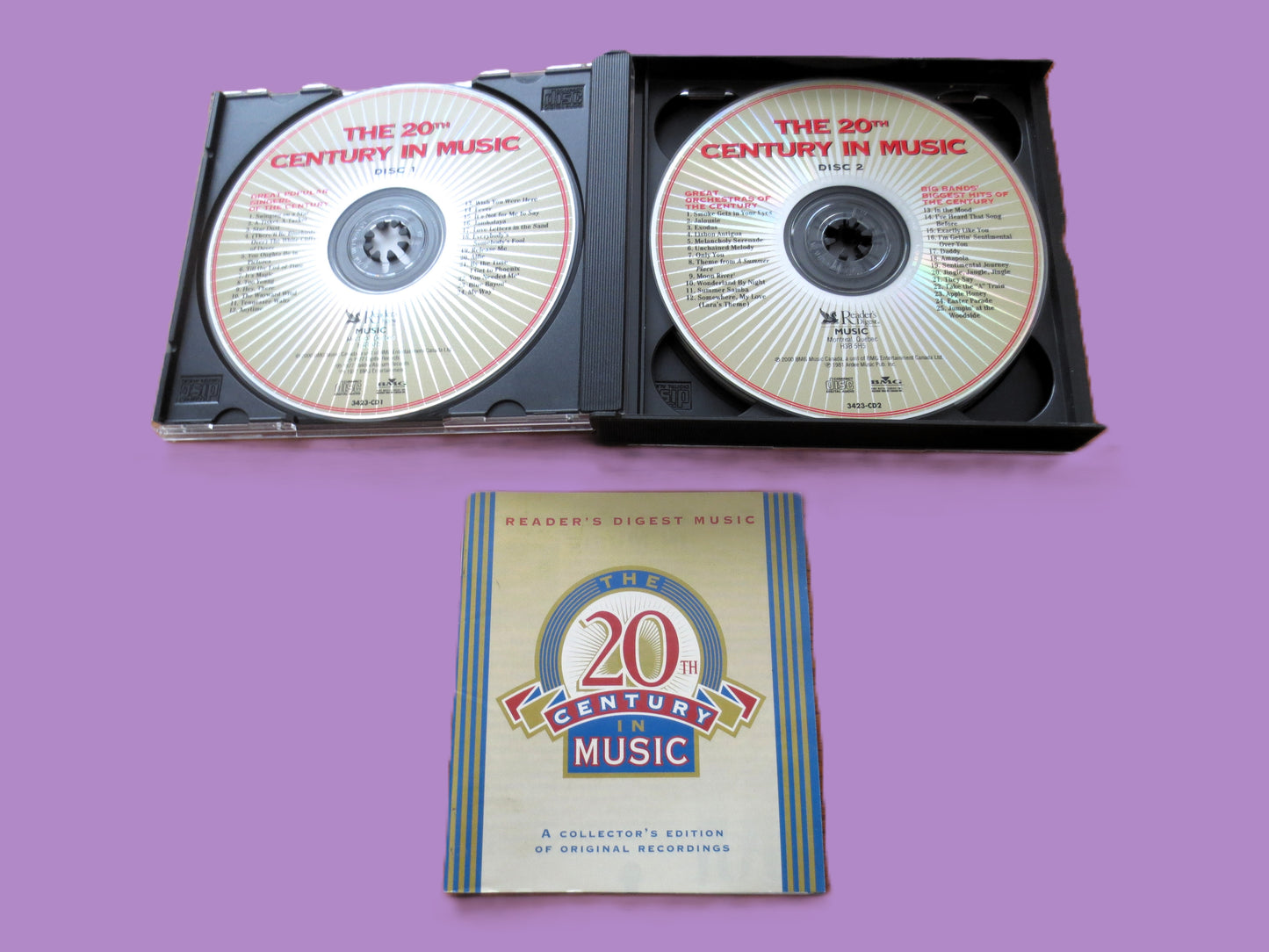 20th Century in Music, READERS DIGEST, Double Disc, 2000 Compact Disc, Vintage Cd