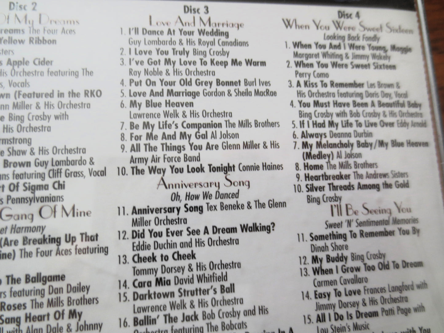 By the Light of the Silvery Moon, READERS DIGEST, 4 Disc's, 2005 Compact Disc, Vintage Cd