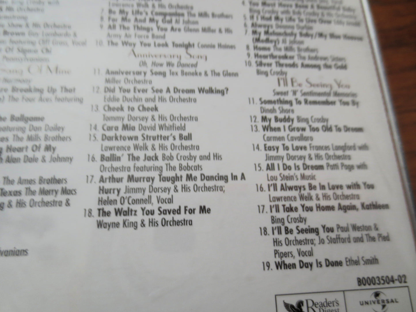 By the Light of the Silvery Moon, READERS DIGEST, 4 Disc's, 2005 Compact Disc, Vintage Cd