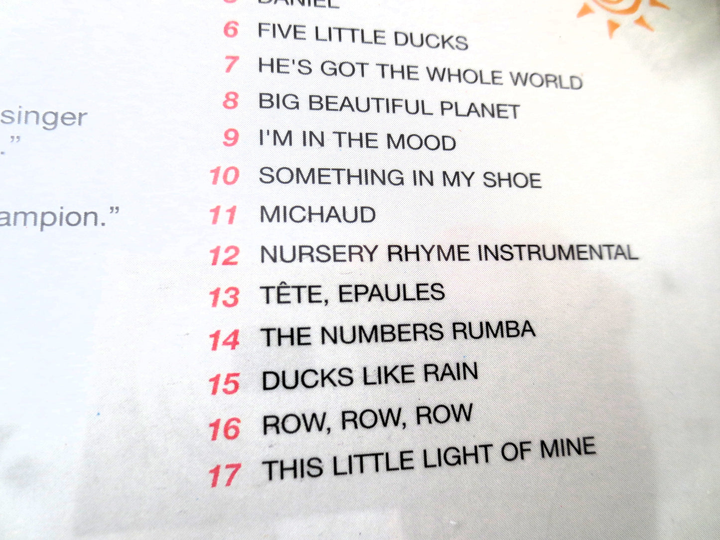 RAFFI, Rise and Shine, Children's Music, 1982 Compact Disc, Vintage Cd