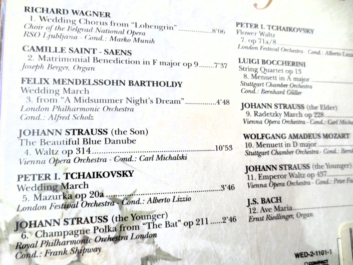 The WEDDING COLLECTION, 1997 Compact Disc, Vintage Cassette