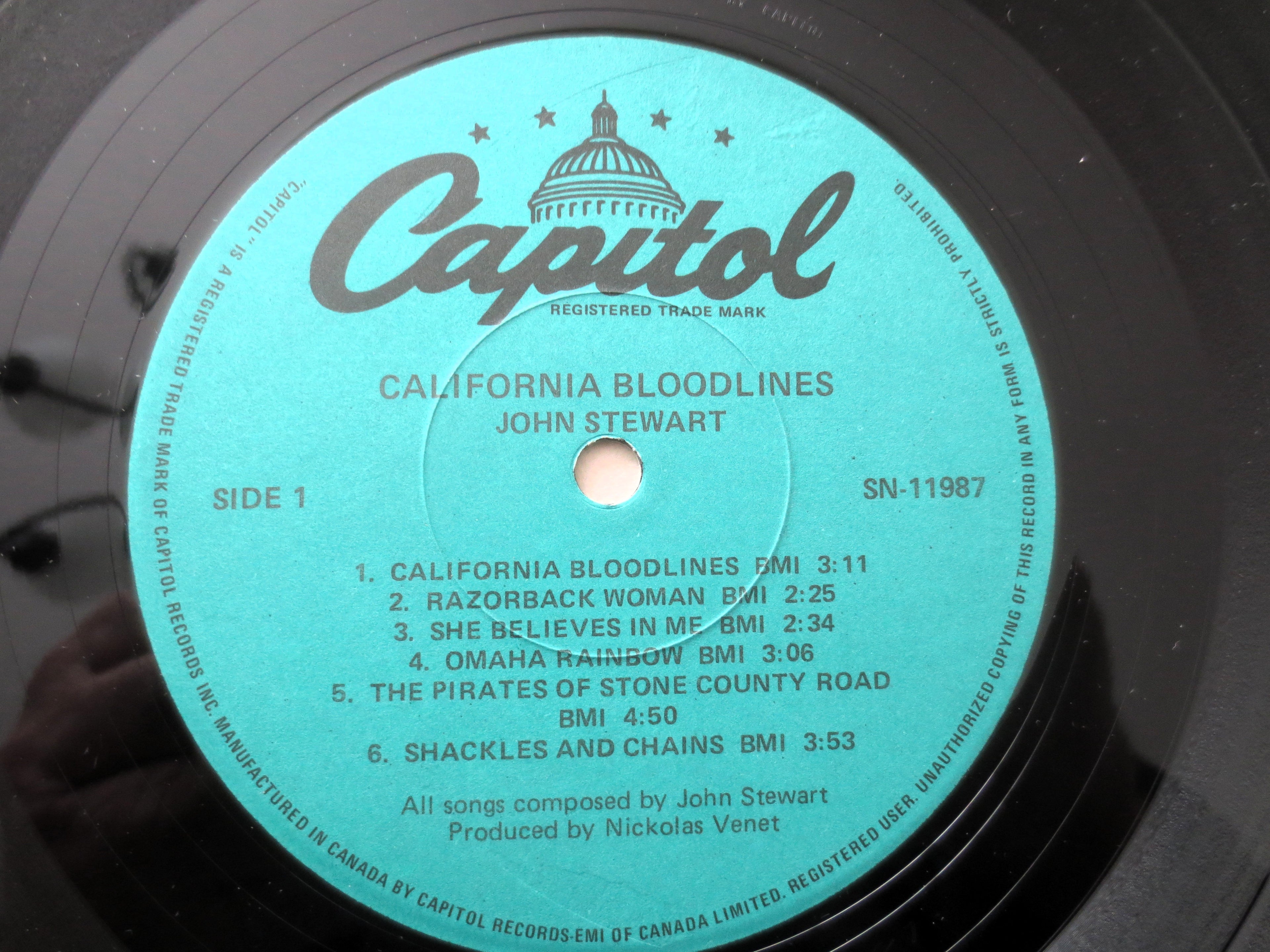 JOHN STEWART, California Bloodlines, Vintage Album, 1987 Record, Vinyl Lp