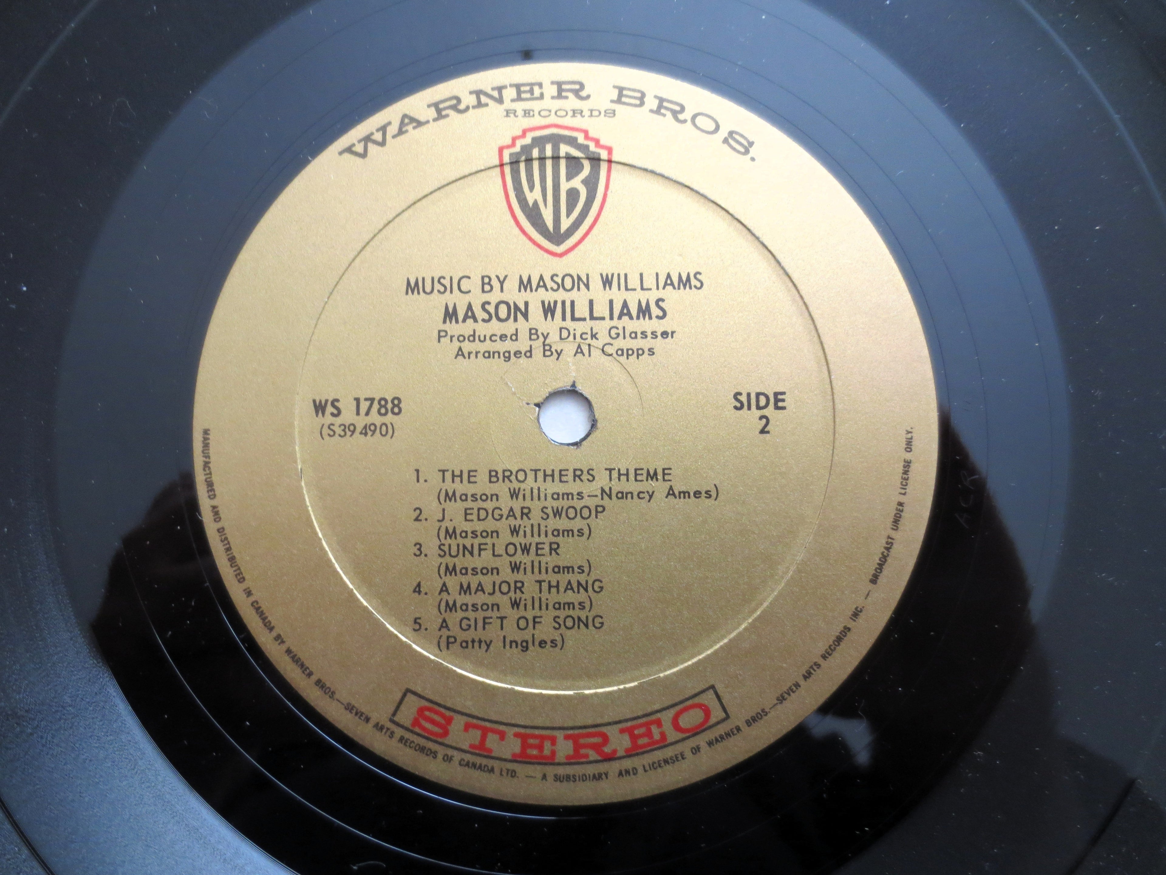 Music By MASON WILLIAMS, Vintage Album, 1969 Record, Vinyl Lp