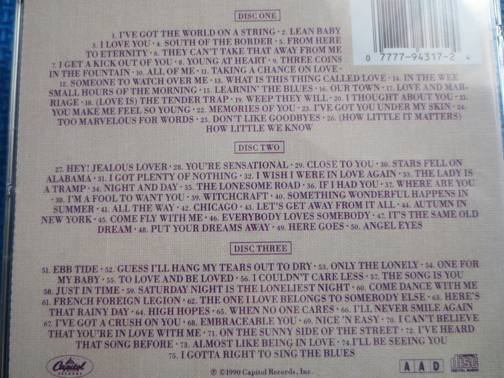 FRANK SINATRA Cd: The Capitol Years, 3 Discs, 1990 Compact Disc, Vintage Cd