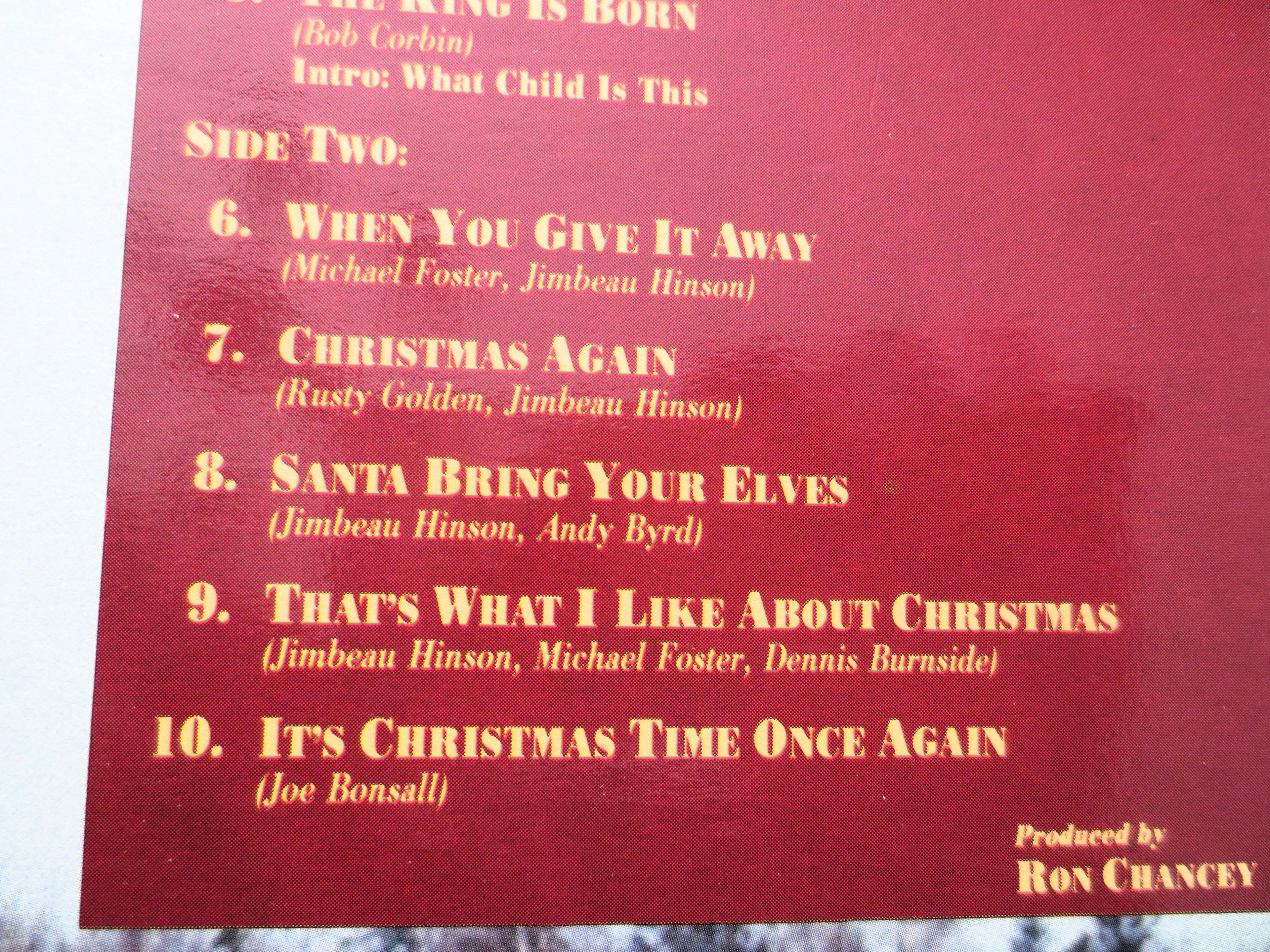 The OAK RIDGE BOYS, Christmas Again, Vintage Album, 1986 Record, Vinyl Lp