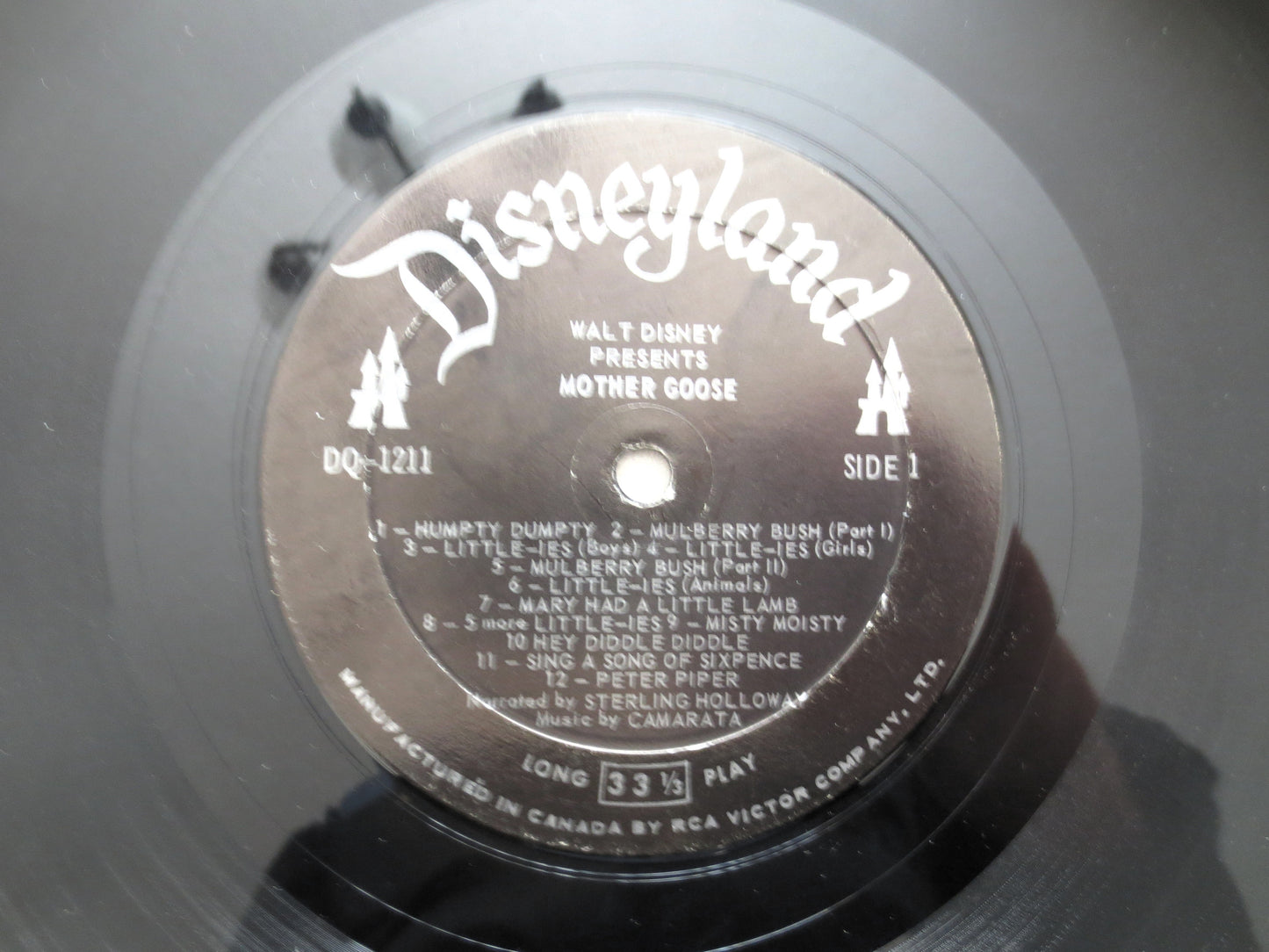 MOTHER GOOSE, Nursery Rhymes, DISNEYLAND Record, 1964 Record, Vinyl Lp