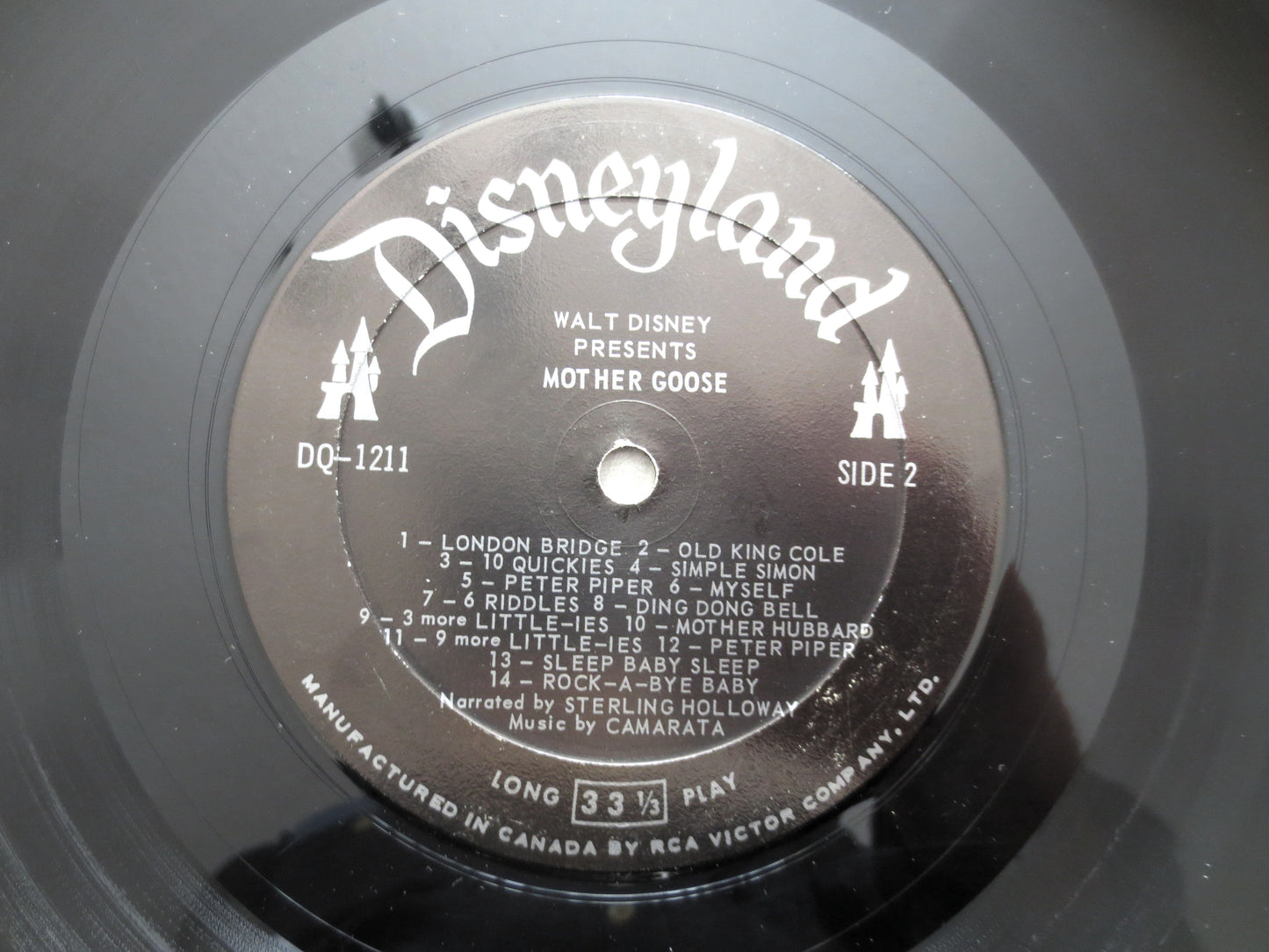 MOTHER GOOSE, Nursery Rhymes, DISNEYLAND Record, 1964 Record, Vinyl Lp