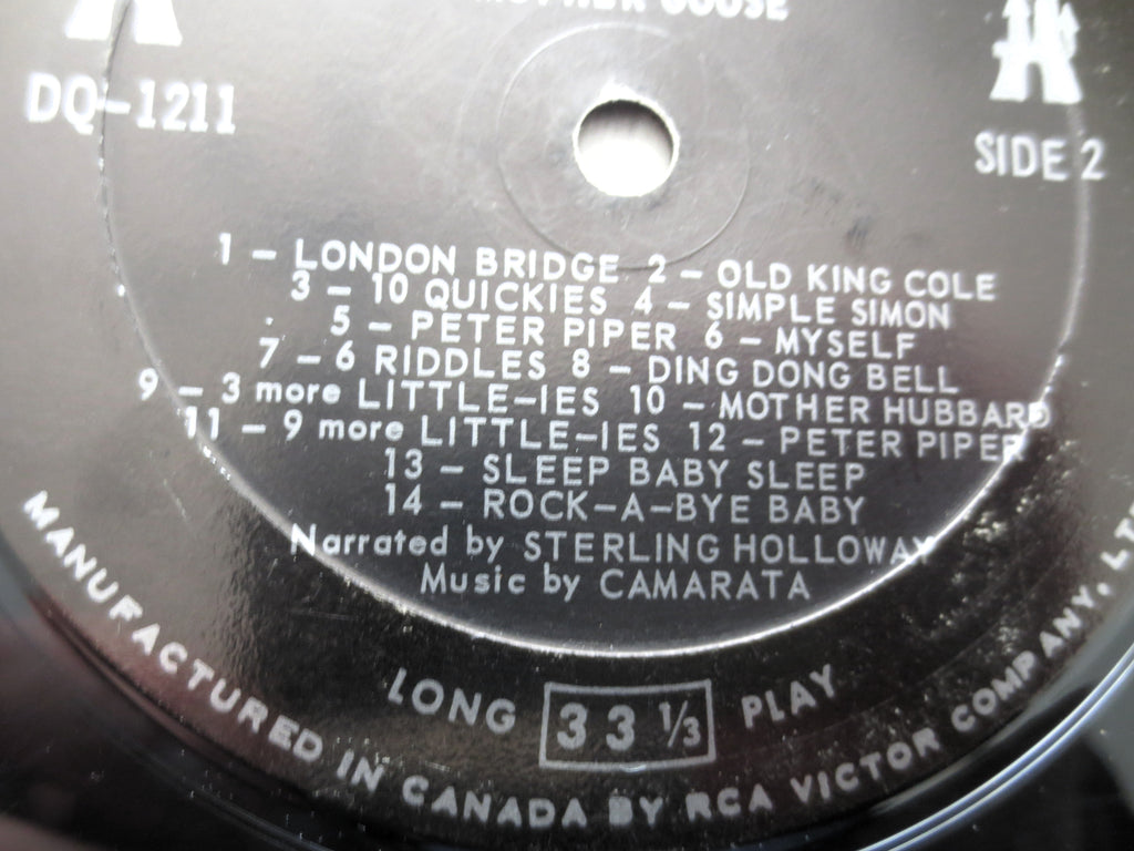 MOTHER GOOSE, Nursery Rhymes, DISNEYLAND Record, 1964 Record, Vinyl Lp