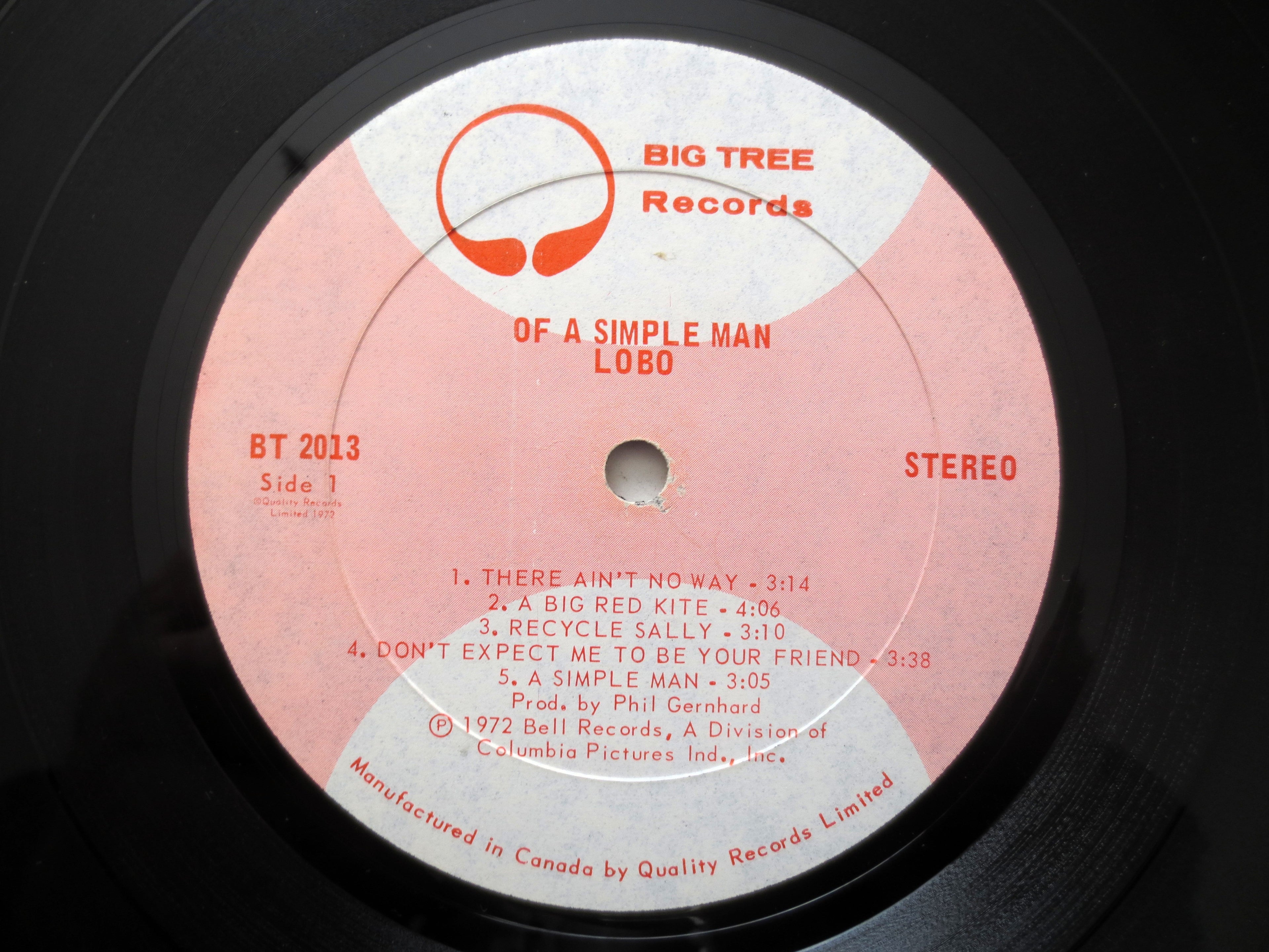 LOBO, Of a Simple Man, Vintage Album, 1972 Record, Vinyl Lp