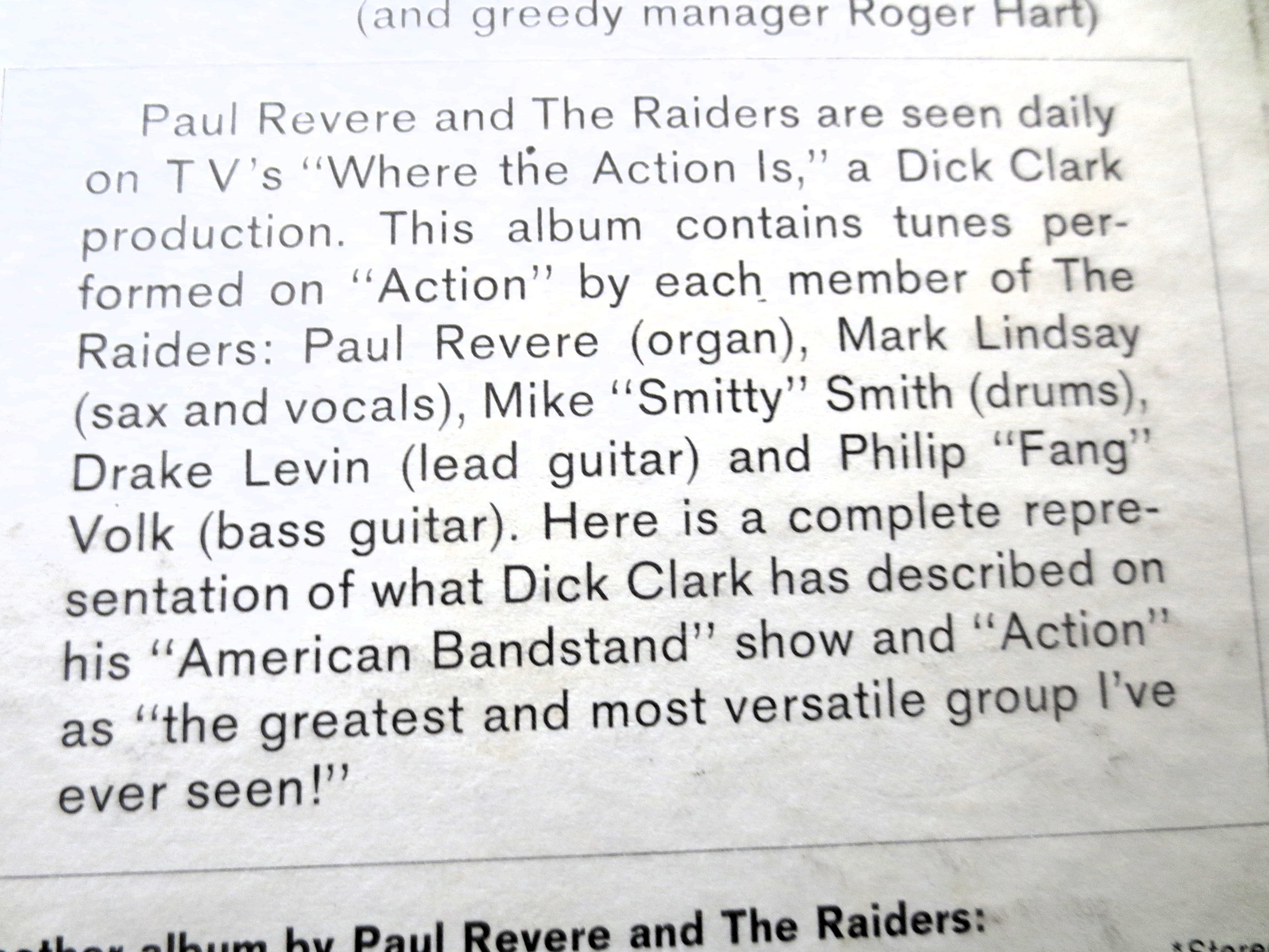PAUL REVERE & The RAIDERS, Just Like Us, Vintage Album, 1966 Record, Vinyl Lp