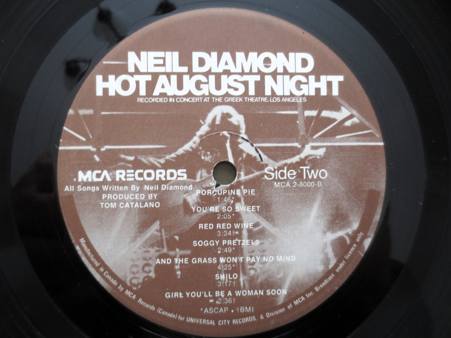 NEIL DIAMOND, Hot August Night, Double Album, 1972 Record, Vinyl Lp