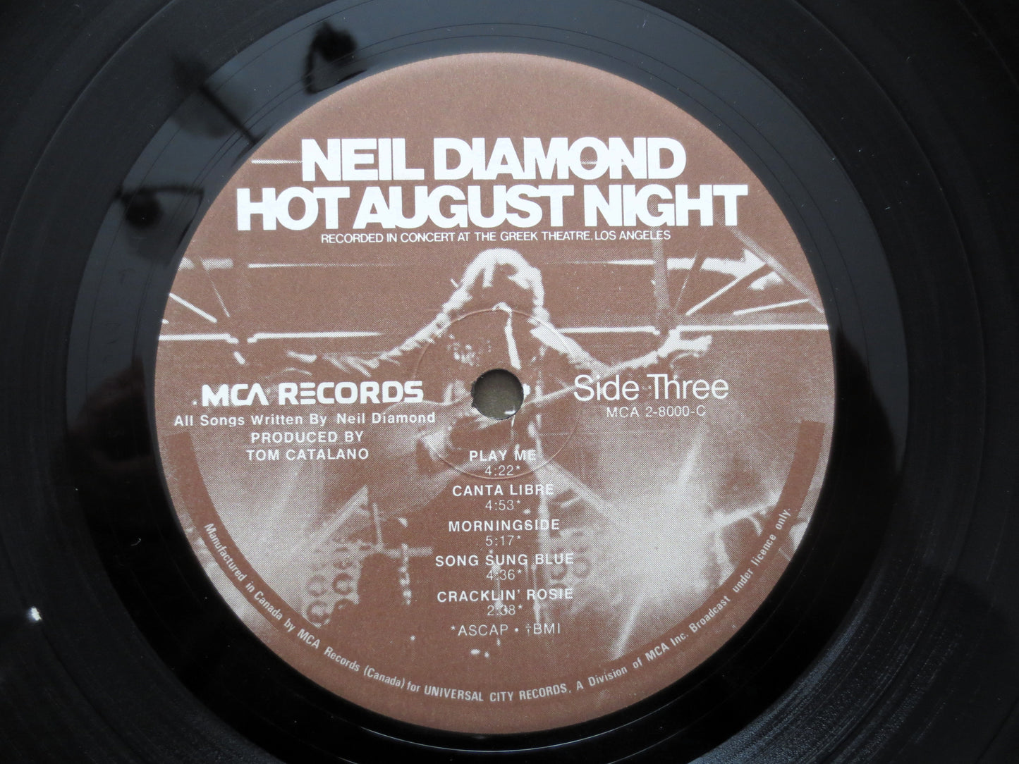 NEIL DIAMOND, Hot August Night, Double Album, 1972 Record, Vinyl Lp