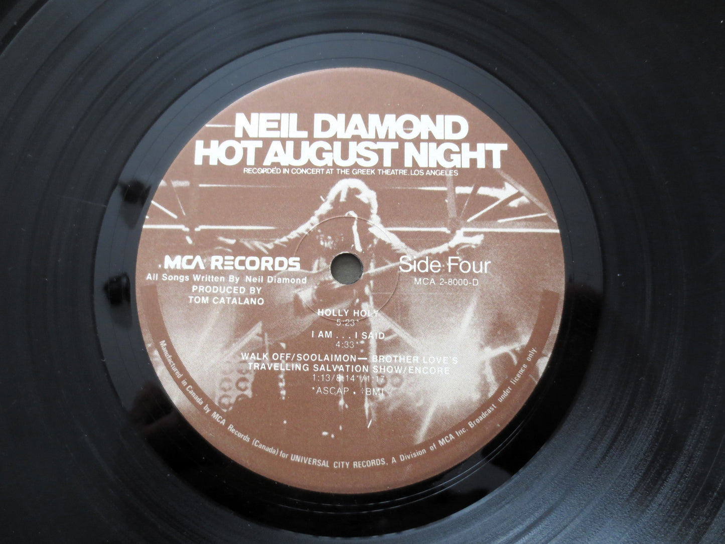 NEIL DIAMOND, Hot August Night, Double Album, 1972 Record, Vinyl Lp