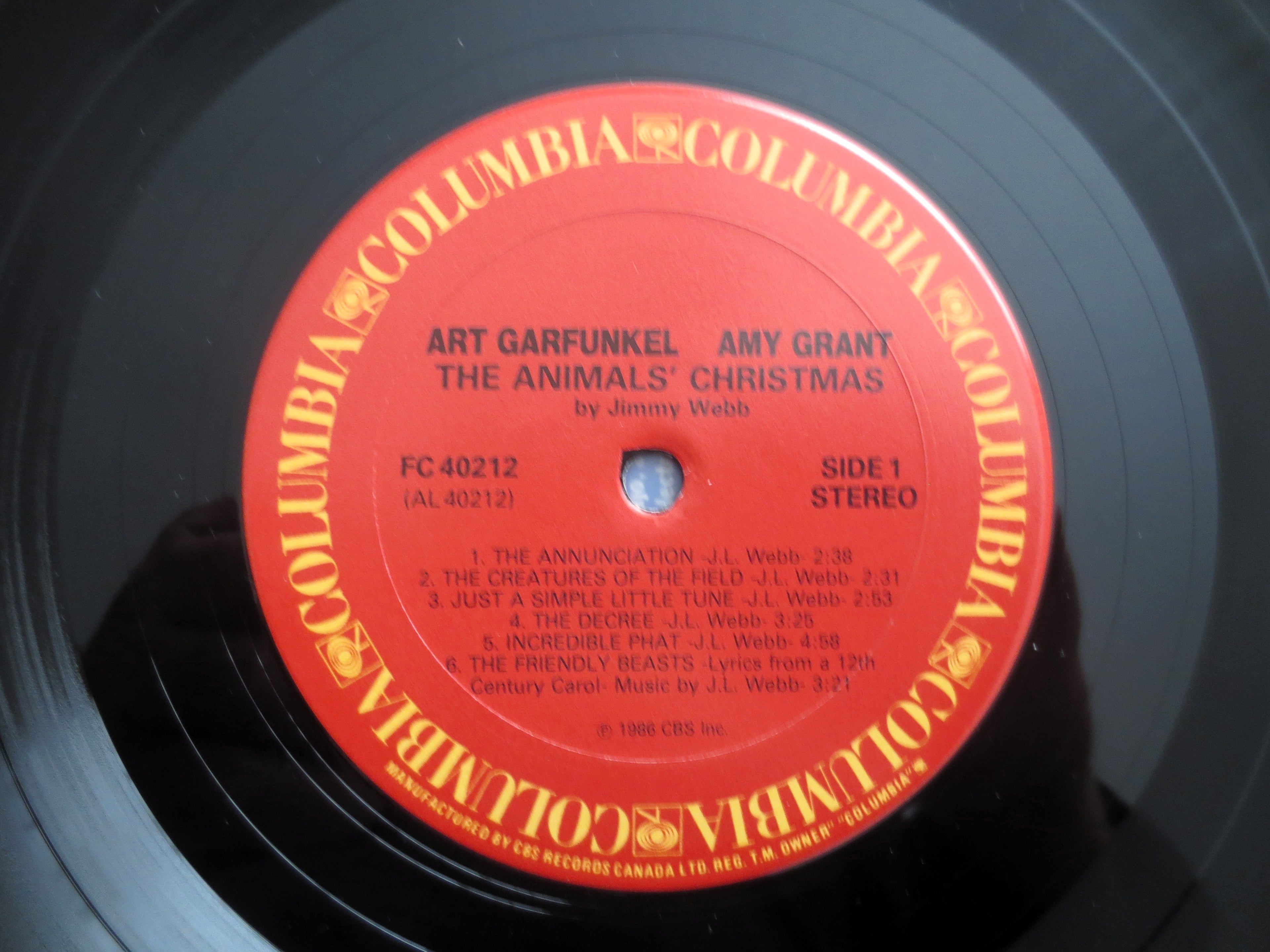 Art GARFUNKEL, Amy GRANT, The Animals' Christmas, Jimmy Webb, 1978 Record, Vintage Album