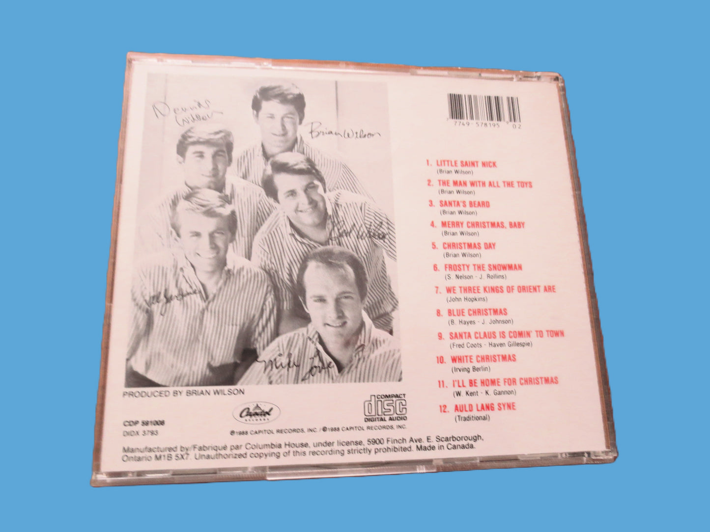 The BEACH BOYS, CHRISTMAS Album, 1988 Compact Disc, Vintage Cd