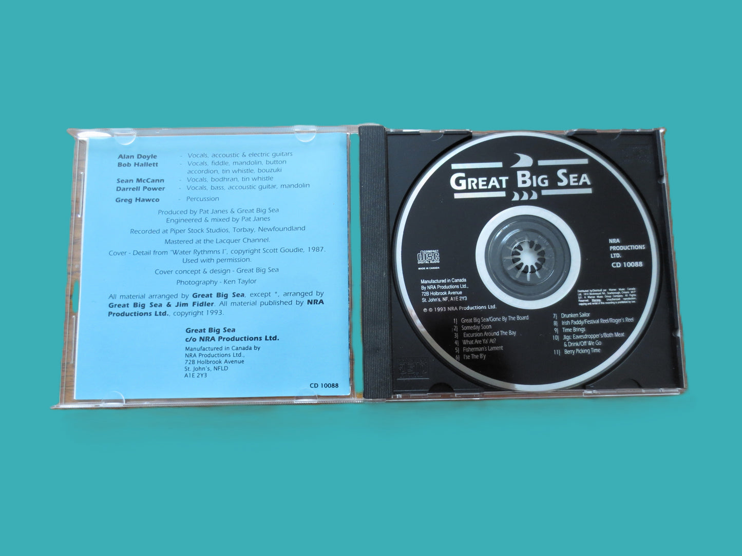 GREAT BIG SEA, Celtic Rock Album, 1993 Compact Disc, Vintage Cd