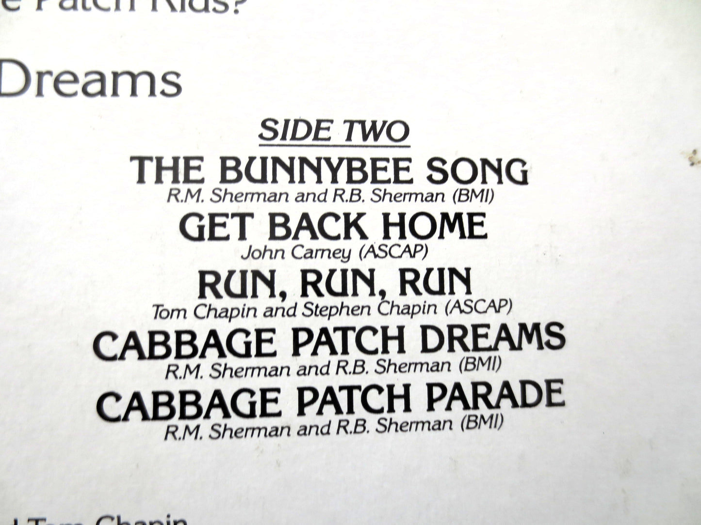 CABBAGE PATCH KIDS, Cabbage Patch Dreams, Vintage Album, 1984 Record, Vinyl Lp