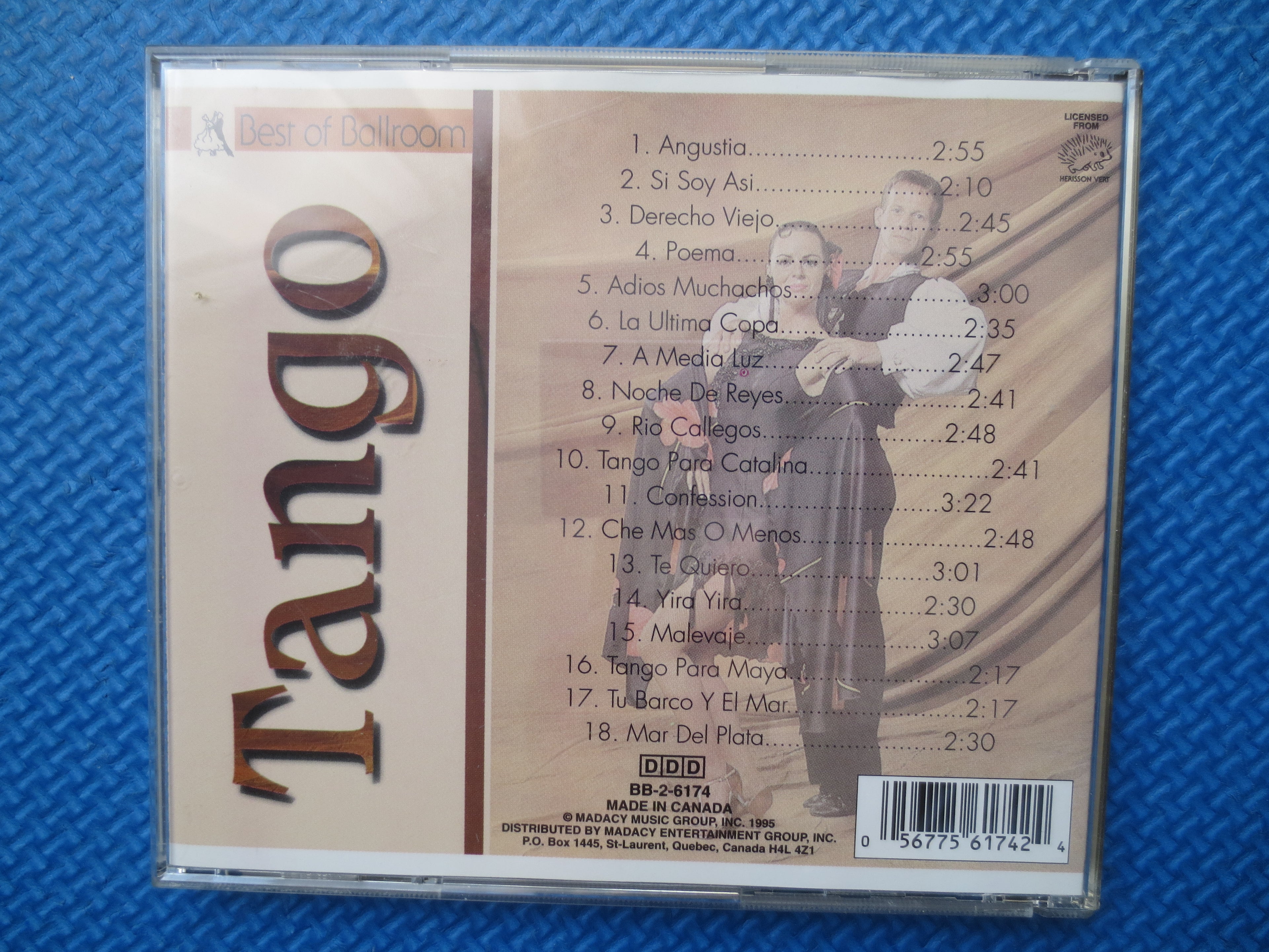 TANGO, Best of Ballroom, Latin Dance Music, 1995 Compact Disc, Vintage Cd