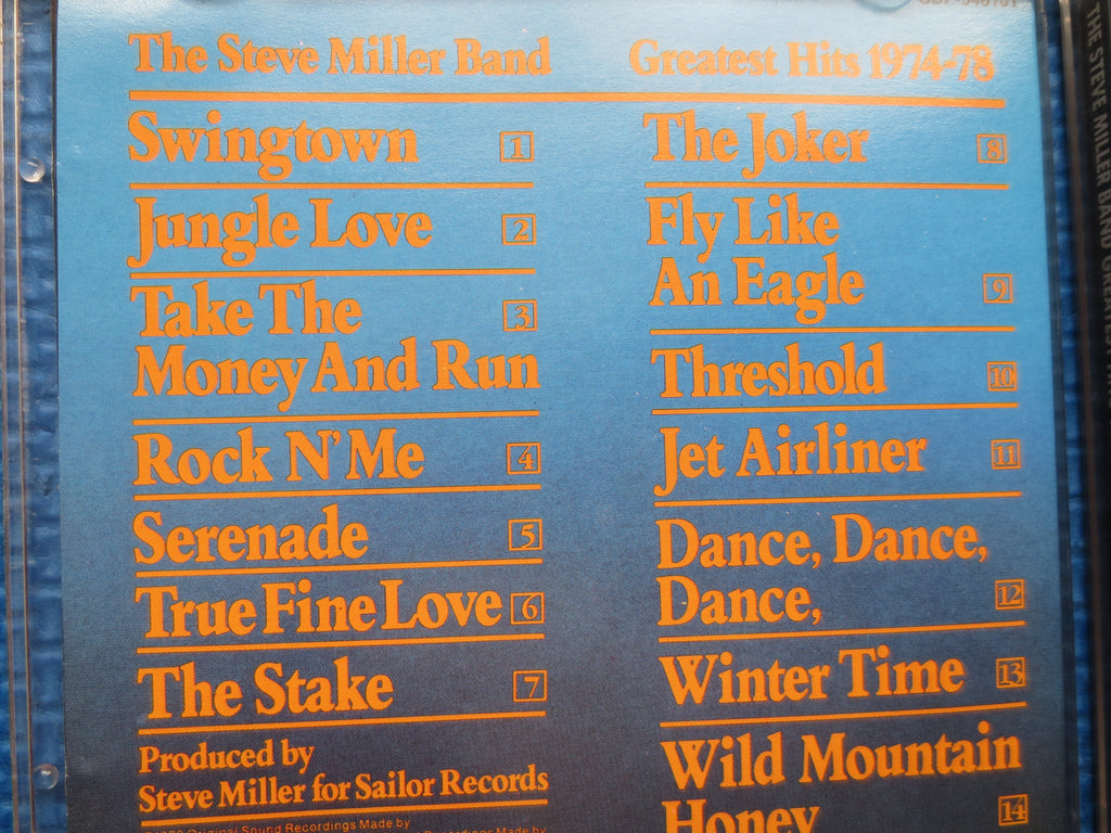 STEVE MILLER, GREATEST Hits, Steve Miller Cd, Steve Miller Album, Steve Miller Songs, Steve Miller Music, Cd, 1985 Compact Discs