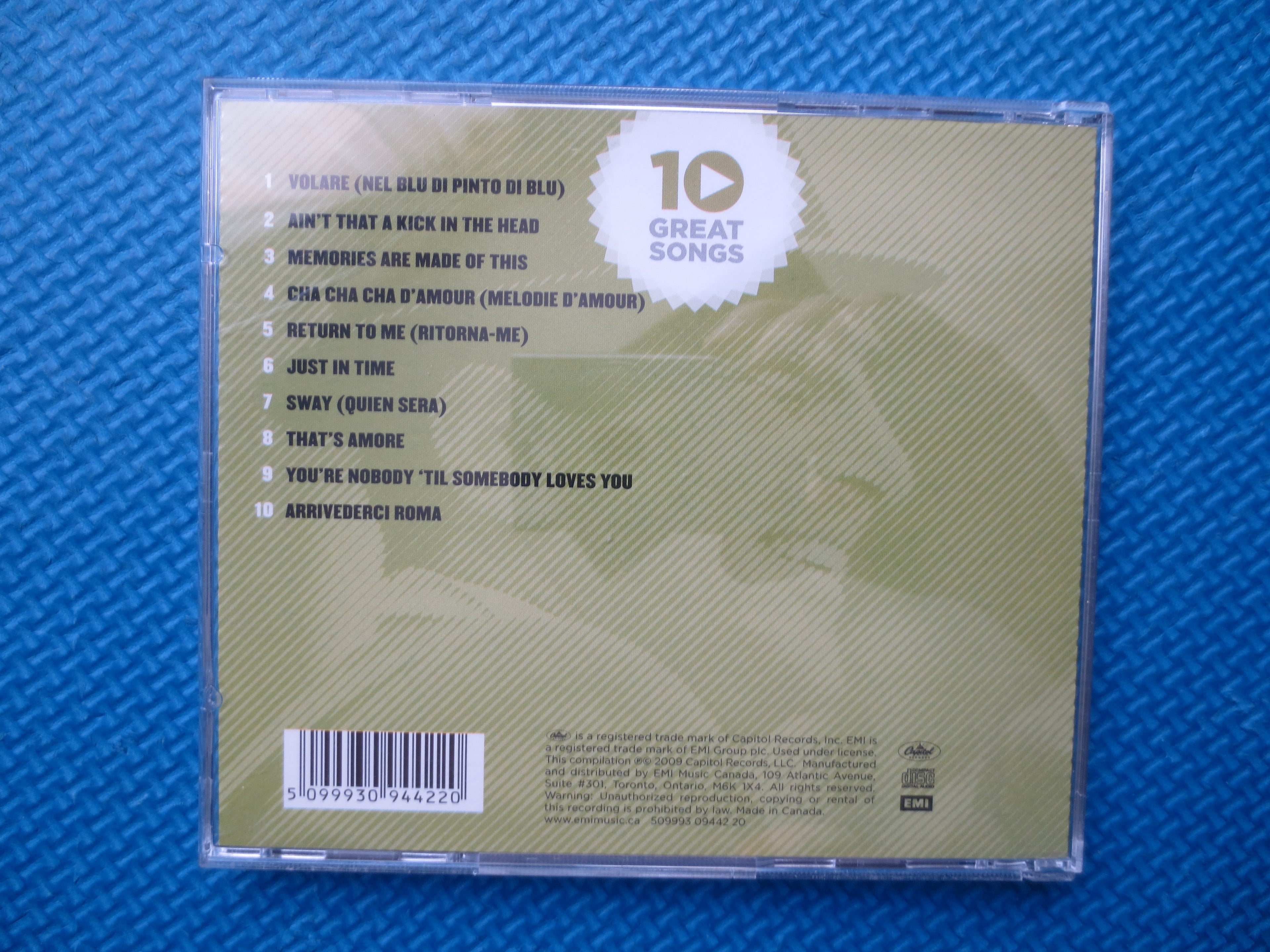 Dean Martin – 10 Great Songs Compact Disc