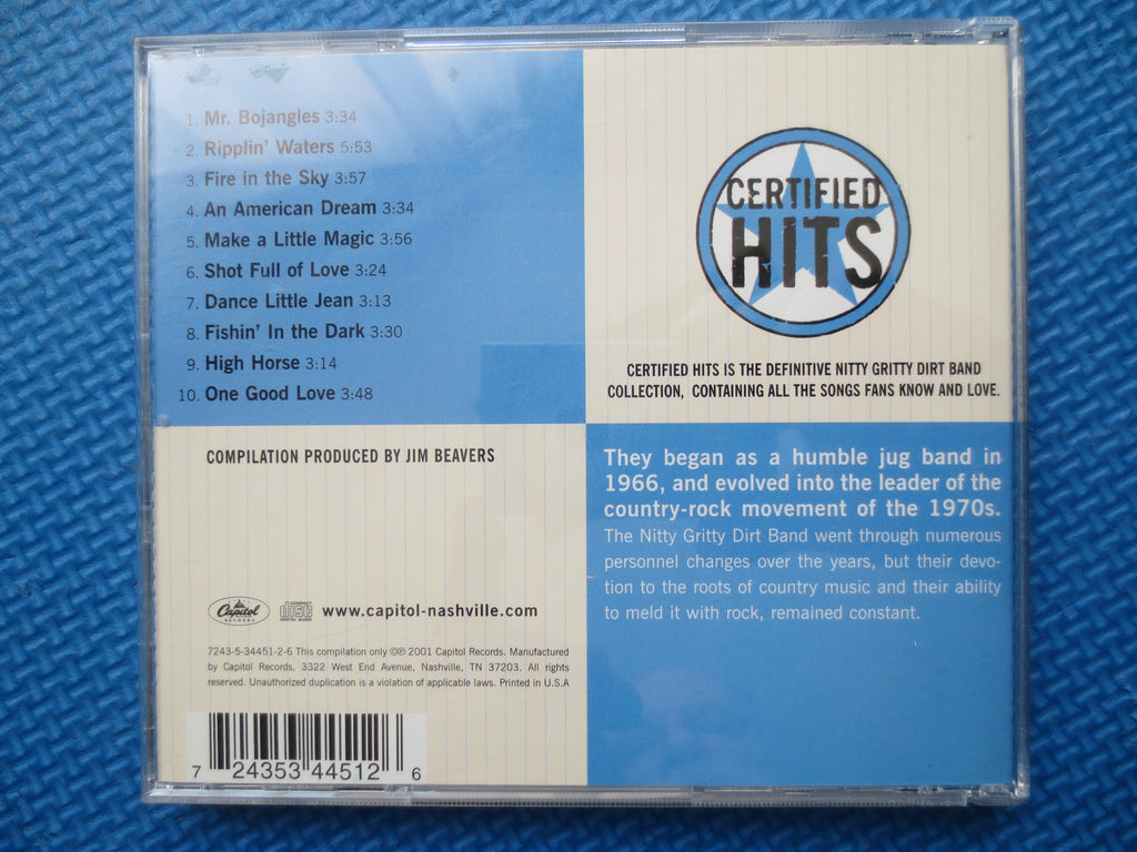 NITTY GRITTY DIRT Band, Certified Hits, 2001 Compact Disc, Vintage Cd