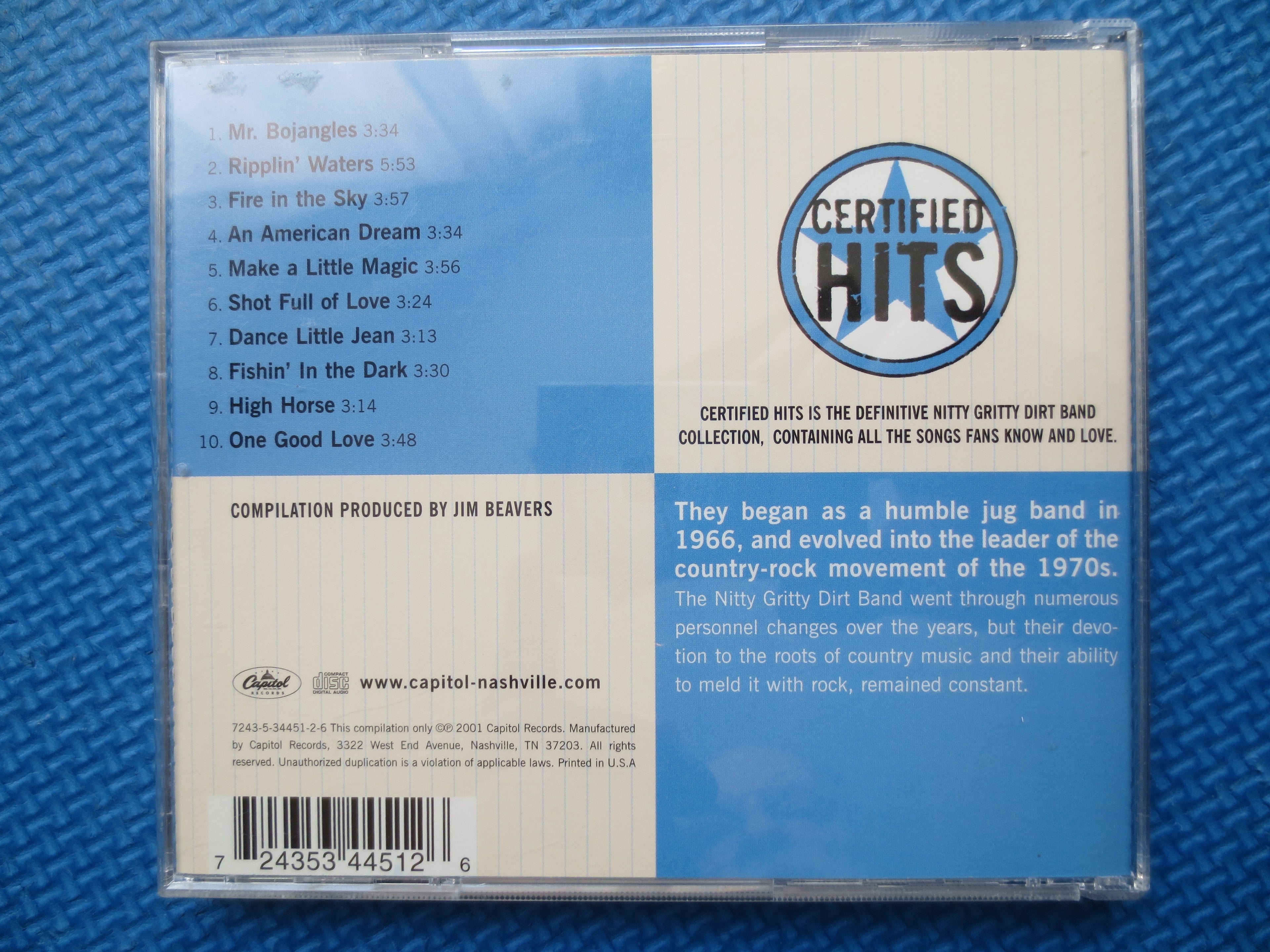 NITTY GRITTY DIRT Band, Certified Hits, 2001 Compact Disc, Vintage Cd