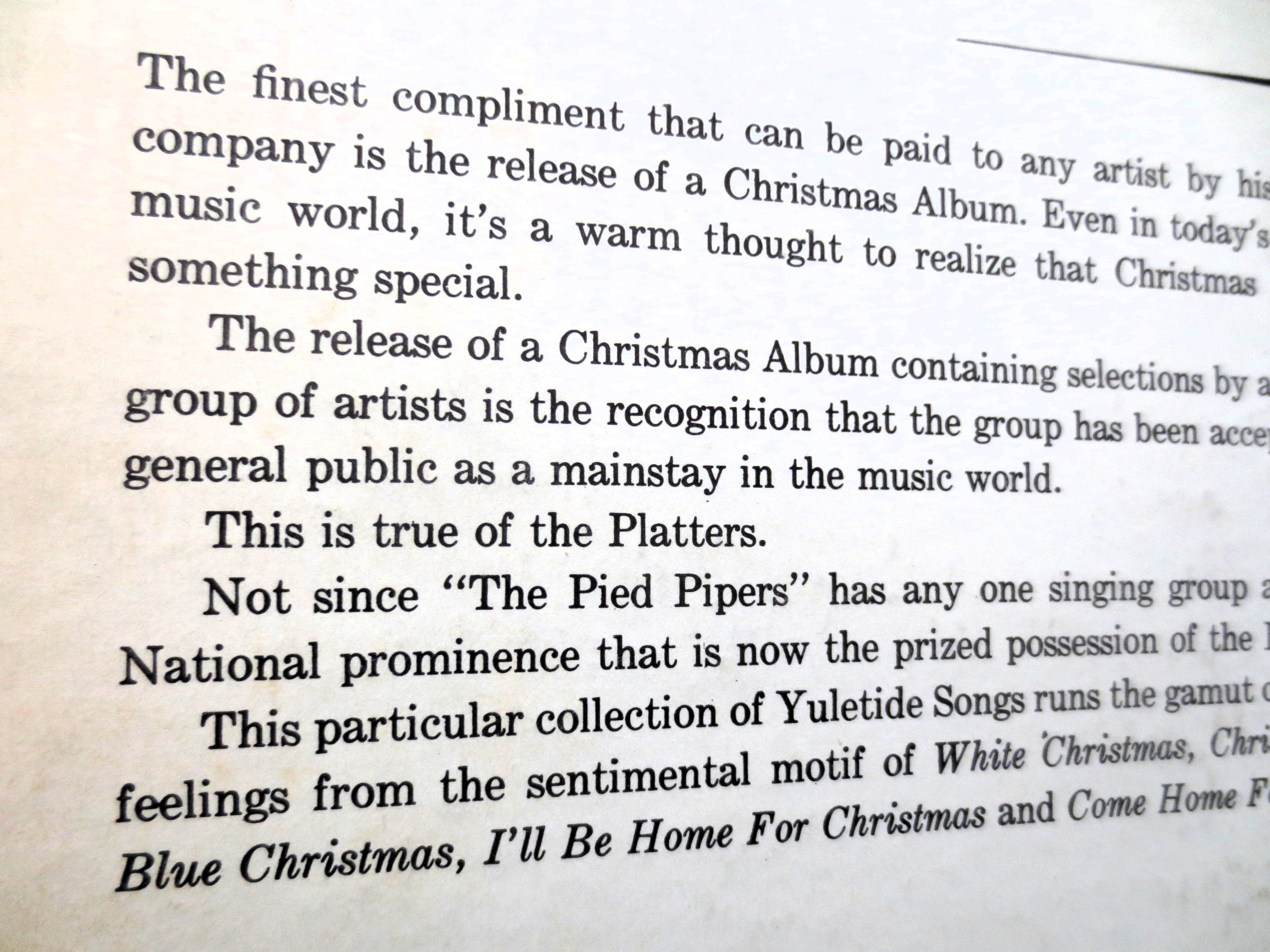 The Platters – Christmas with The Platters (1963) Vinyl LP