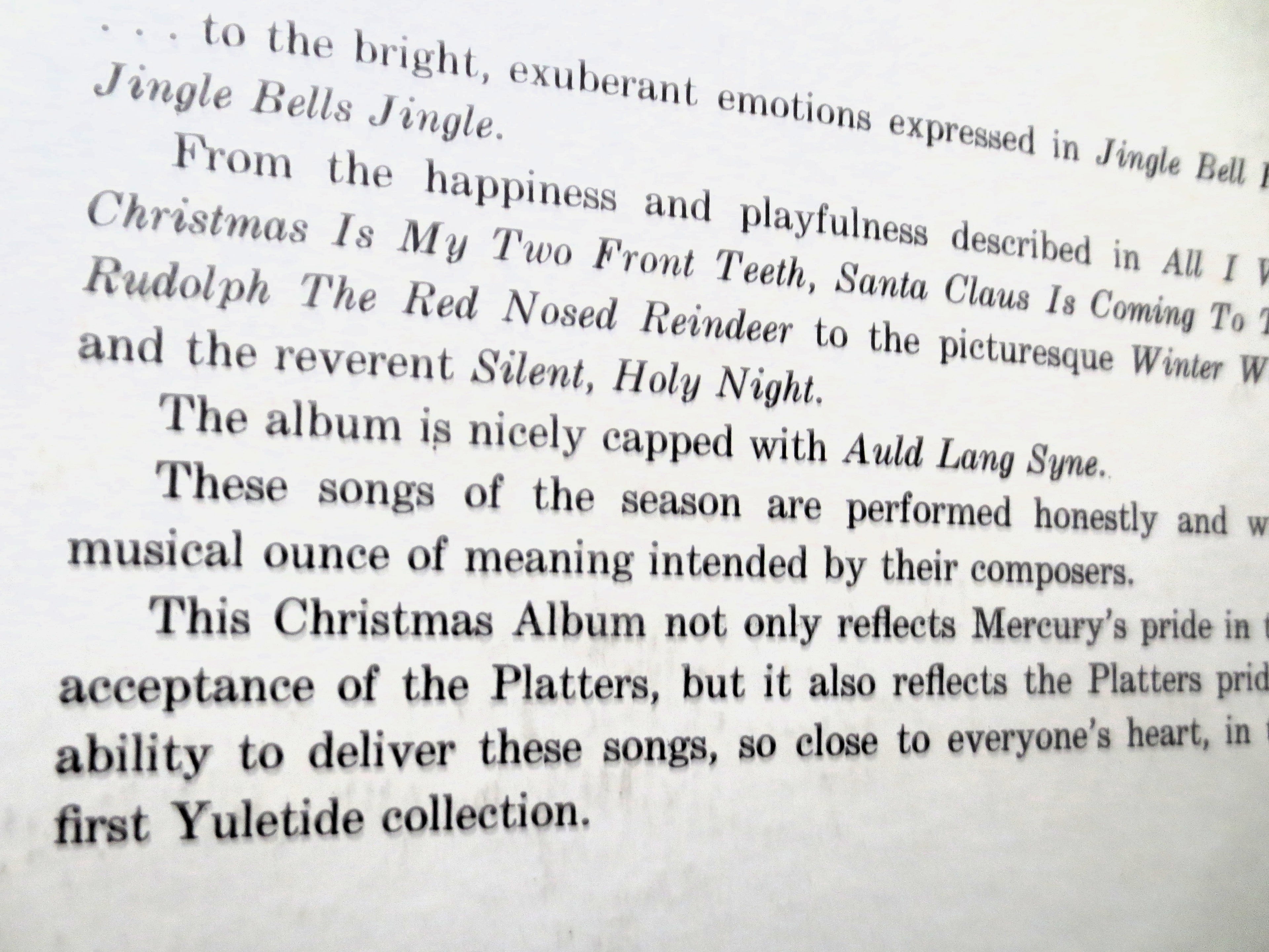 The Platters – Christmas with The Platters (1963) Vinyl LP