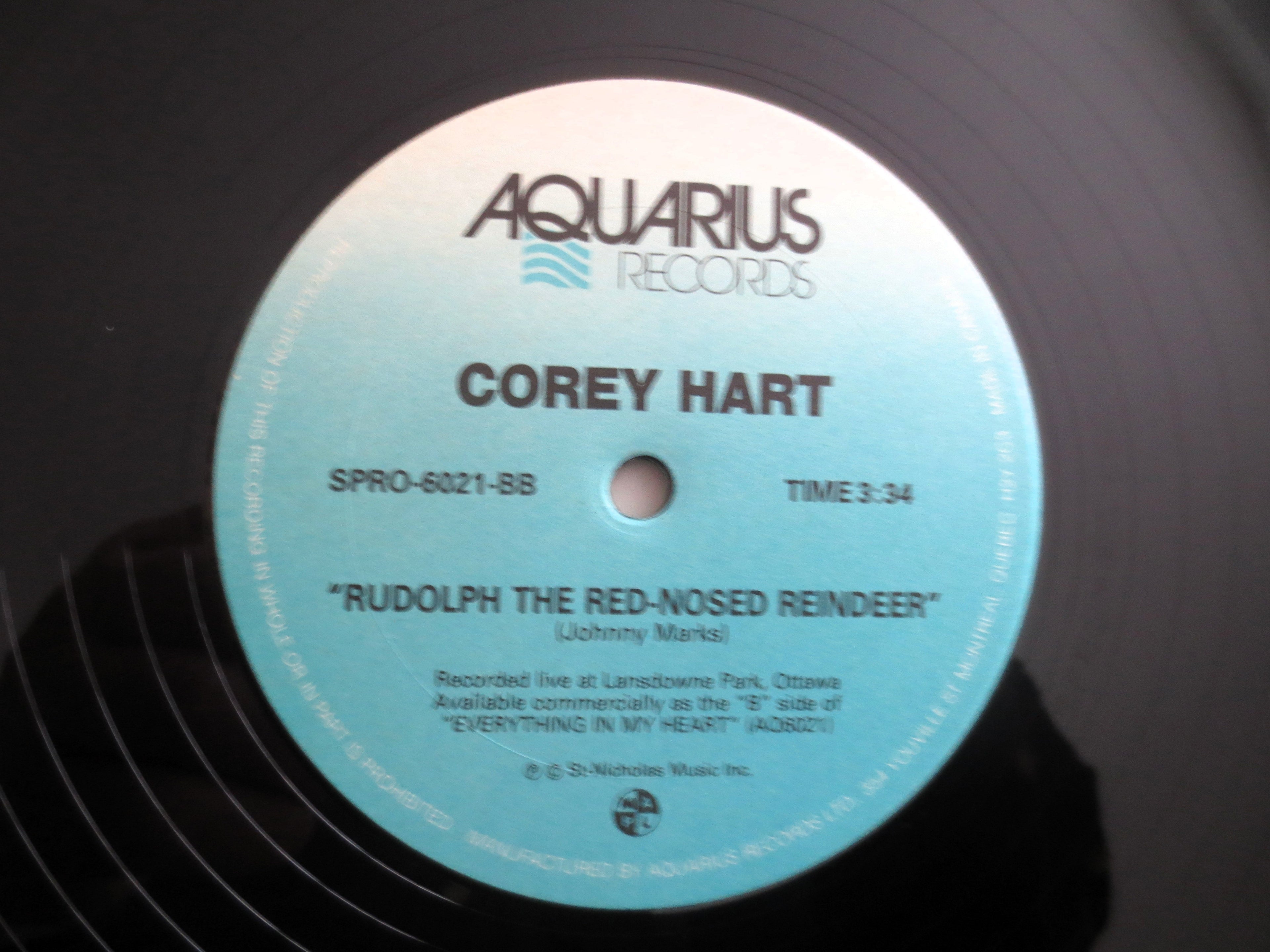 COREY HART, Rudolph The Red-Nosed Reindeer, Vintage Album, 1985 Record, Vinyl Lp