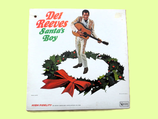 DEL REEVES, Santa's Boy, Vintage Album, 1966 Record, Vinyl Lp