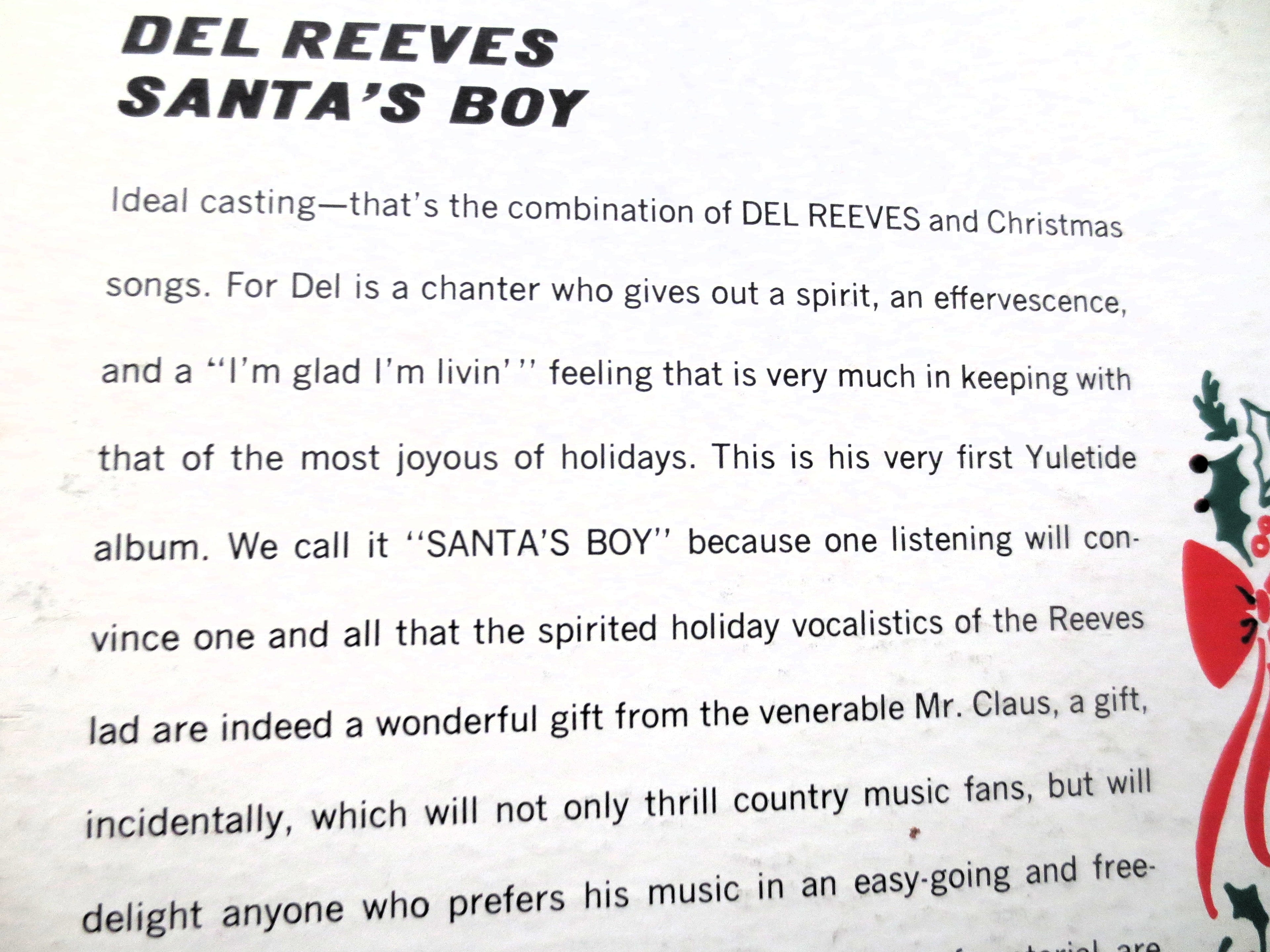 Del Reeves – Santa’s Boy (1966) Vinyl LP