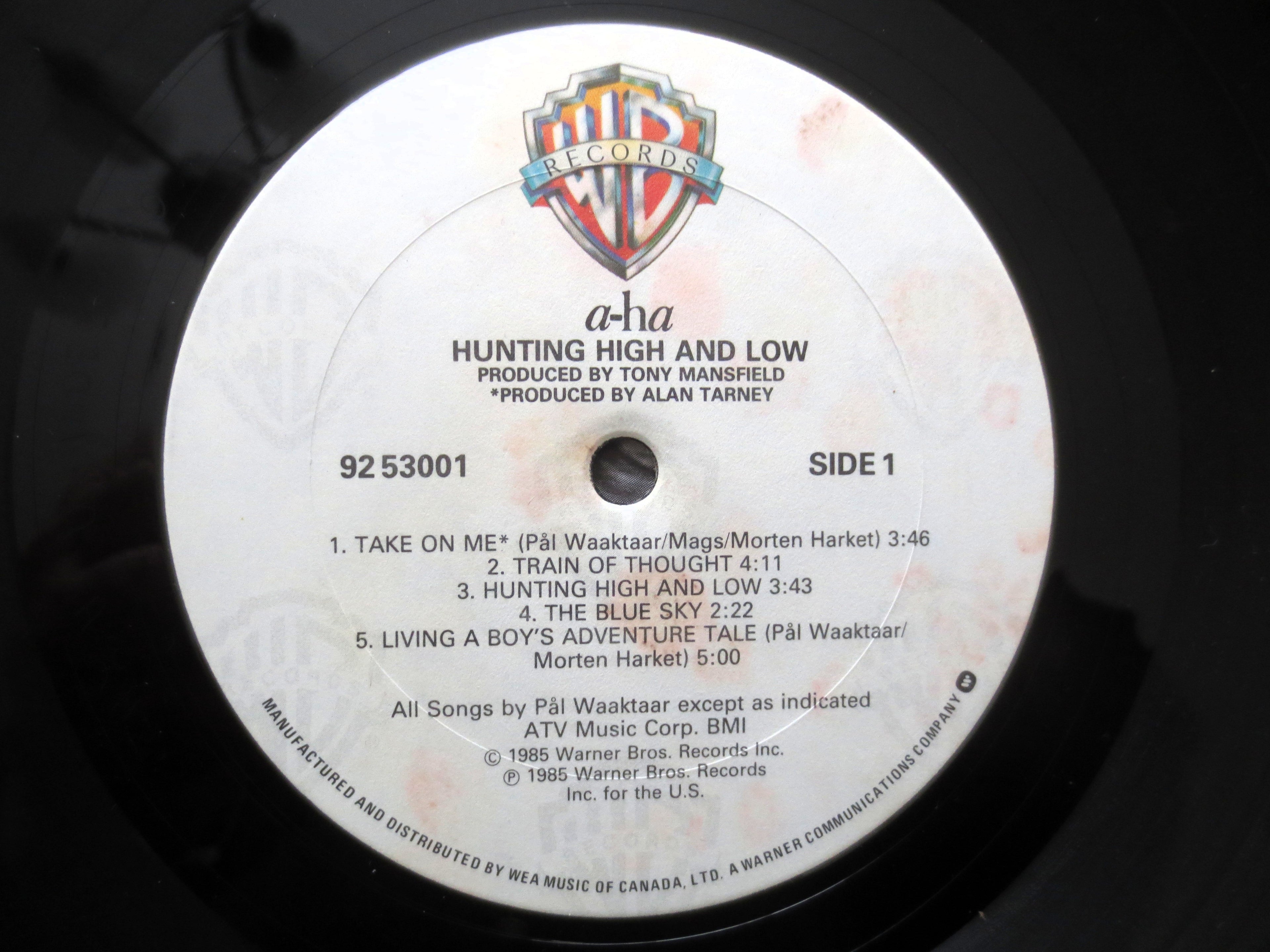 A-HA, Hunting High and Low, Vintage Album, 1985 Record, Vinyl Lp