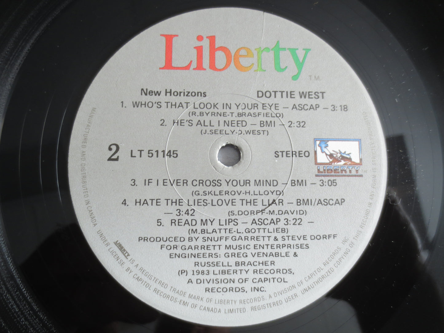 DOTTIE WEST, NEW Horizons, Dottie West Record, Dottie West Album, Dottie West Vinyl, Dottie West Lp, Records, Vintage Records, 1983 Records
