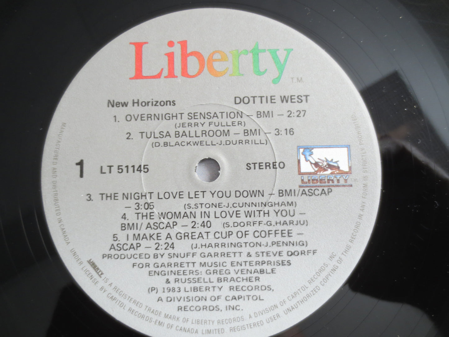 DOTTIE WEST, NEW Horizons, Dottie West Record, Dottie West Album, Dottie West Vinyl, Dottie West Lp, Records, Vintage Records, 1983 Records