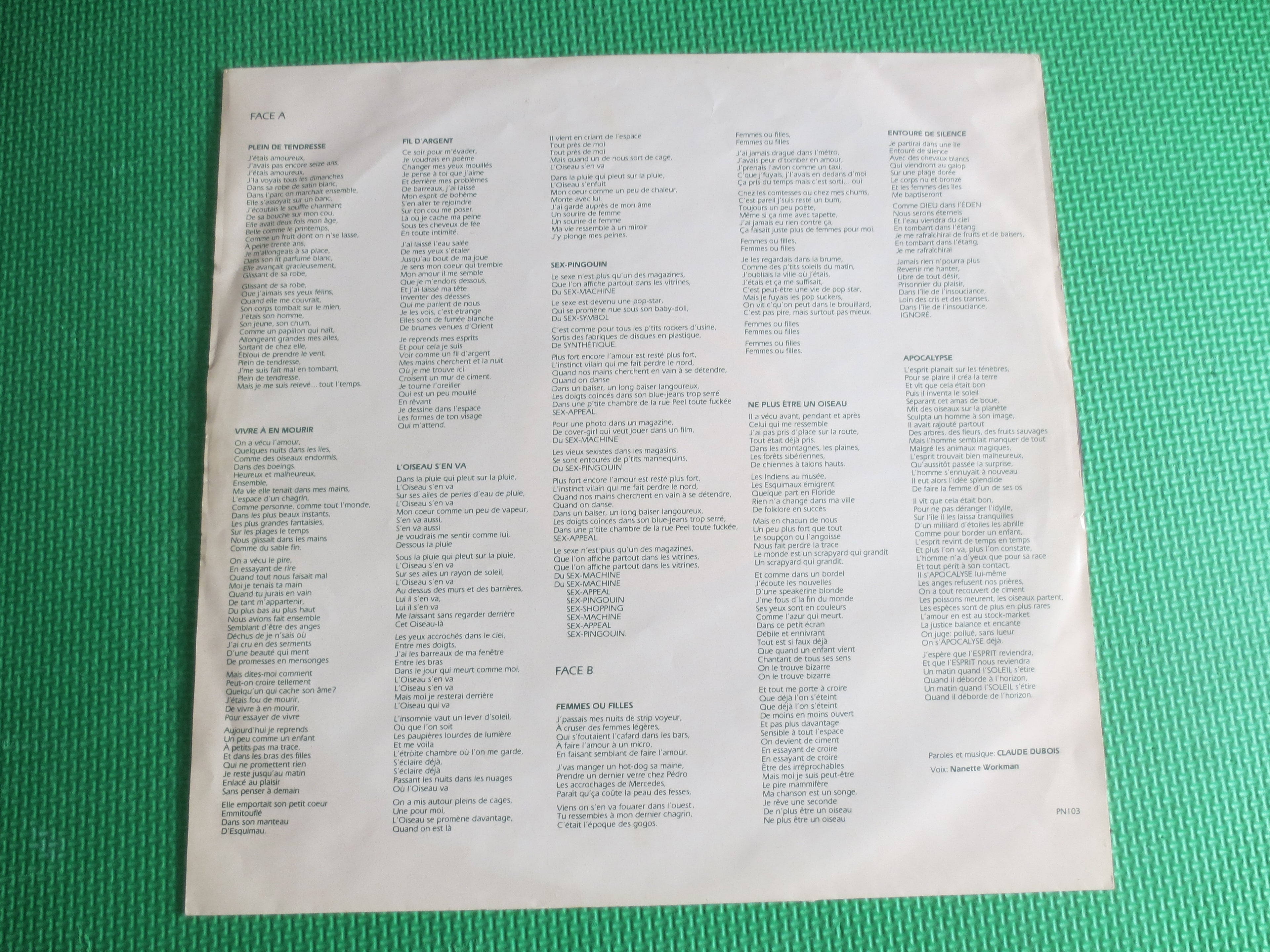Claude Dubois – Sortie Dubois (1982) Vinyl LP