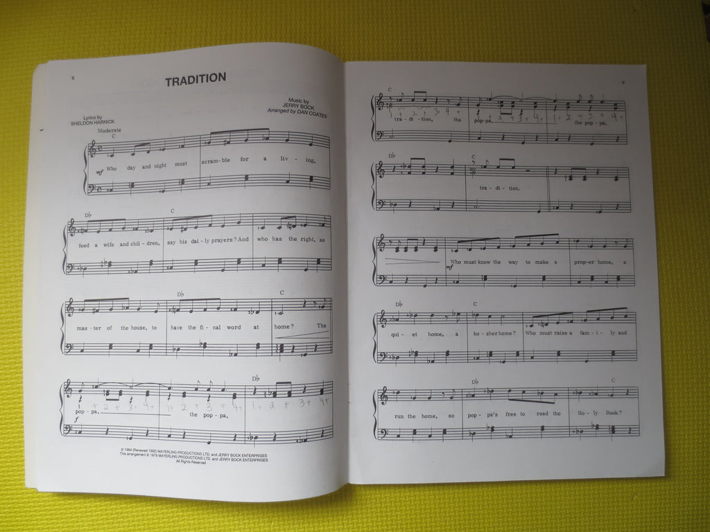 Fiddler on the Roof – Sheet Music Songbook (1993)