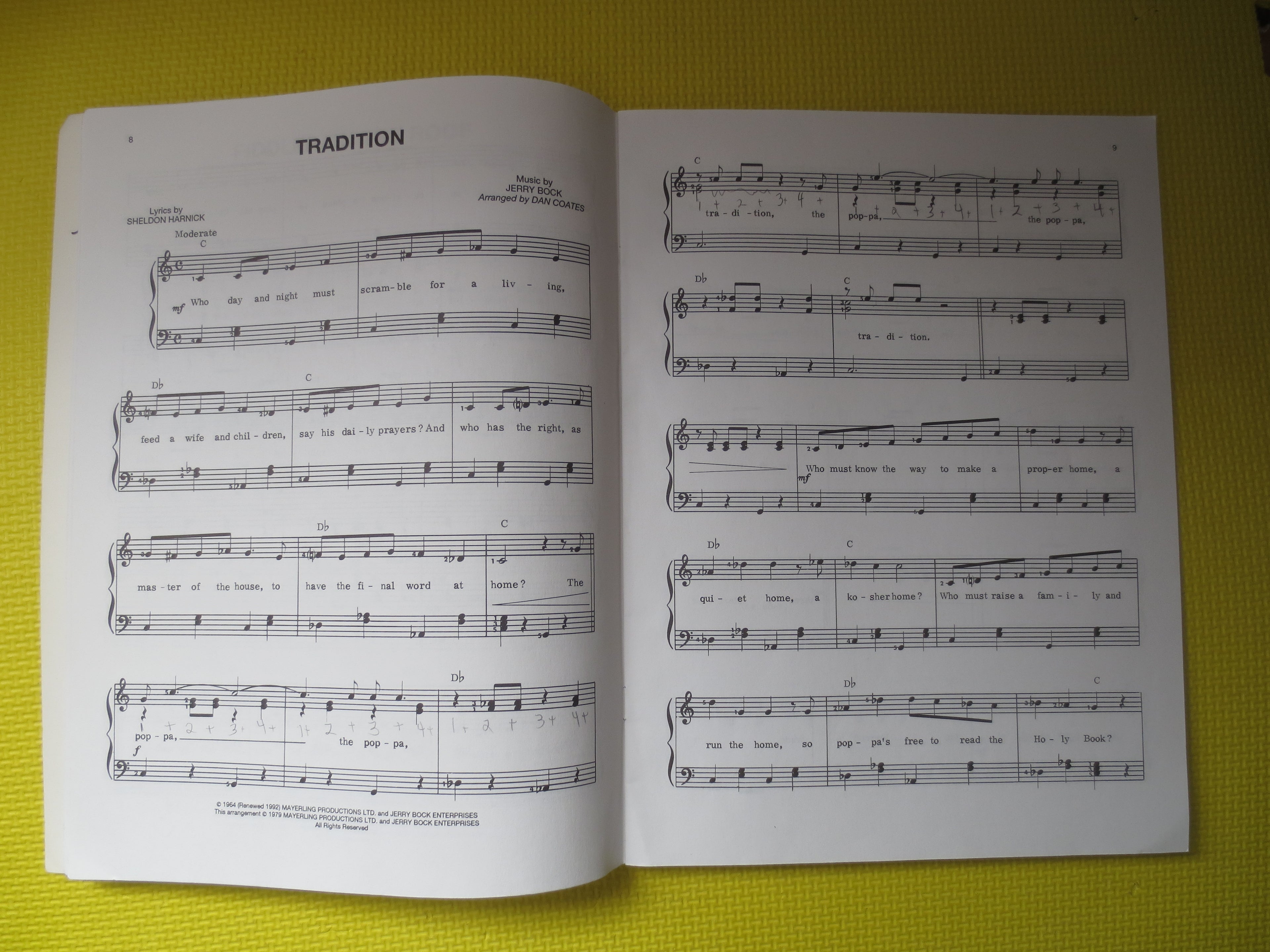 Fiddler on the Roof – Sheet Music Songbook (1993)