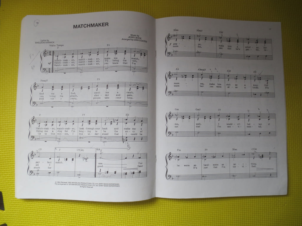 Fiddler on the Roof – Sheet Music Songbook (1993)