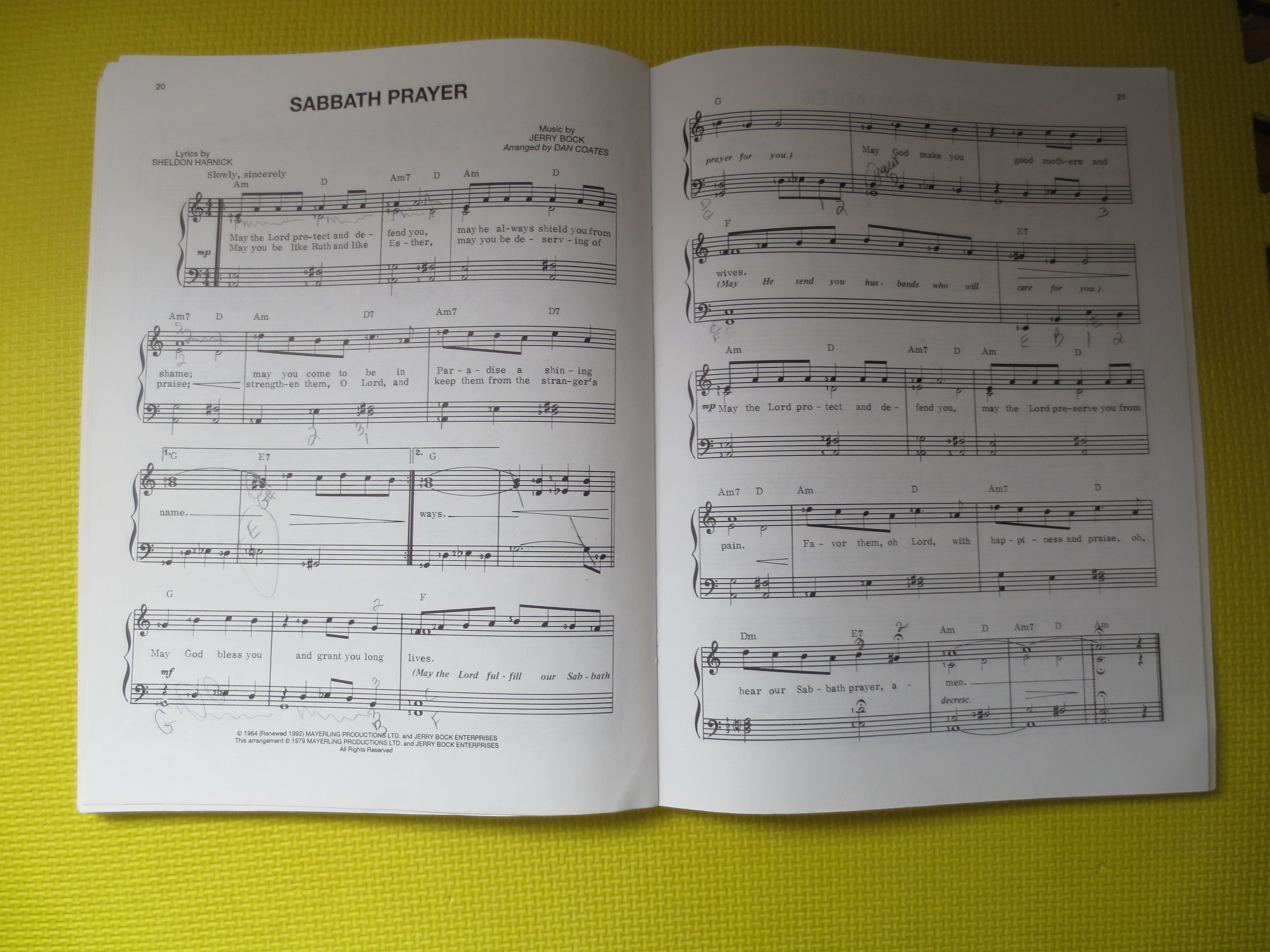 Fiddler on the Roof – Sheet Music Songbook (1993)