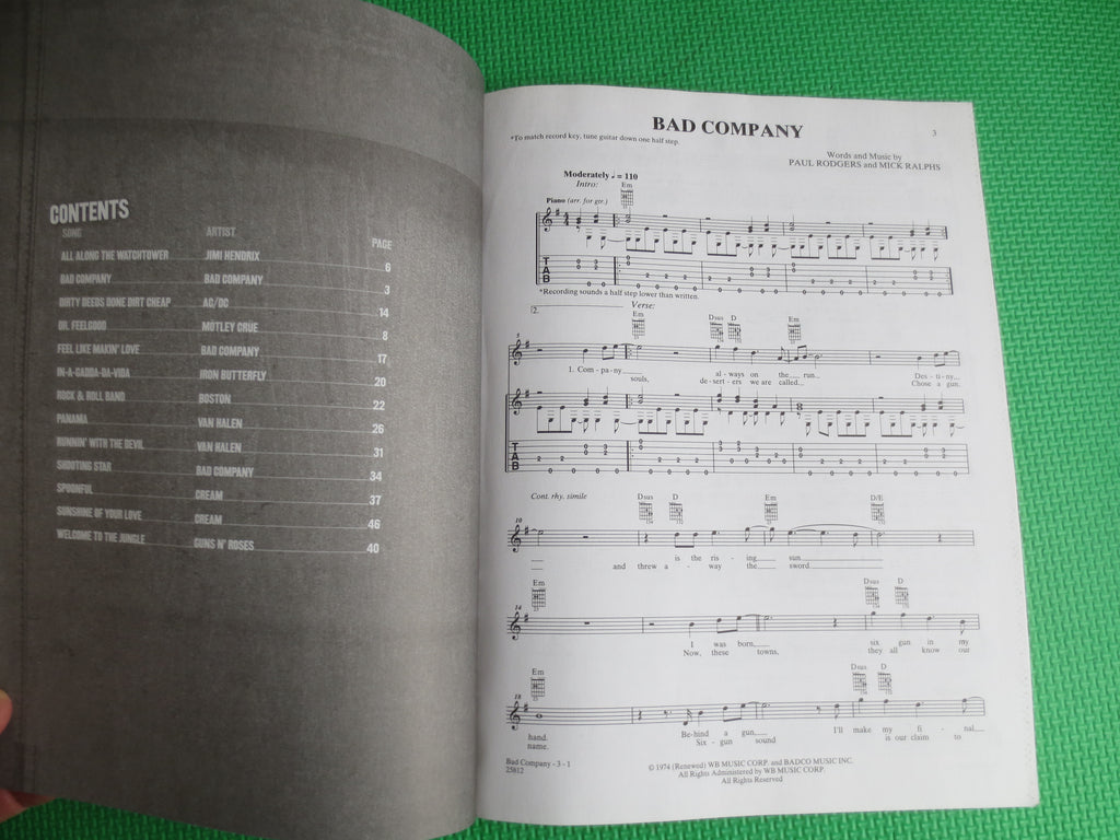 Hard Rock Hits for Easy Guitar – Sheet Music Book