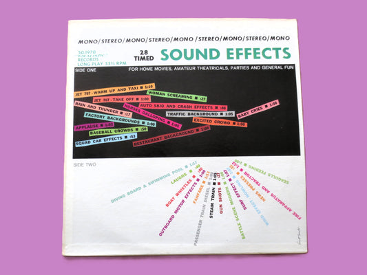 28 Timed SOUND EFFECTS, Realistic, Vintage Album, 1970 Record, Vinyl Lp
