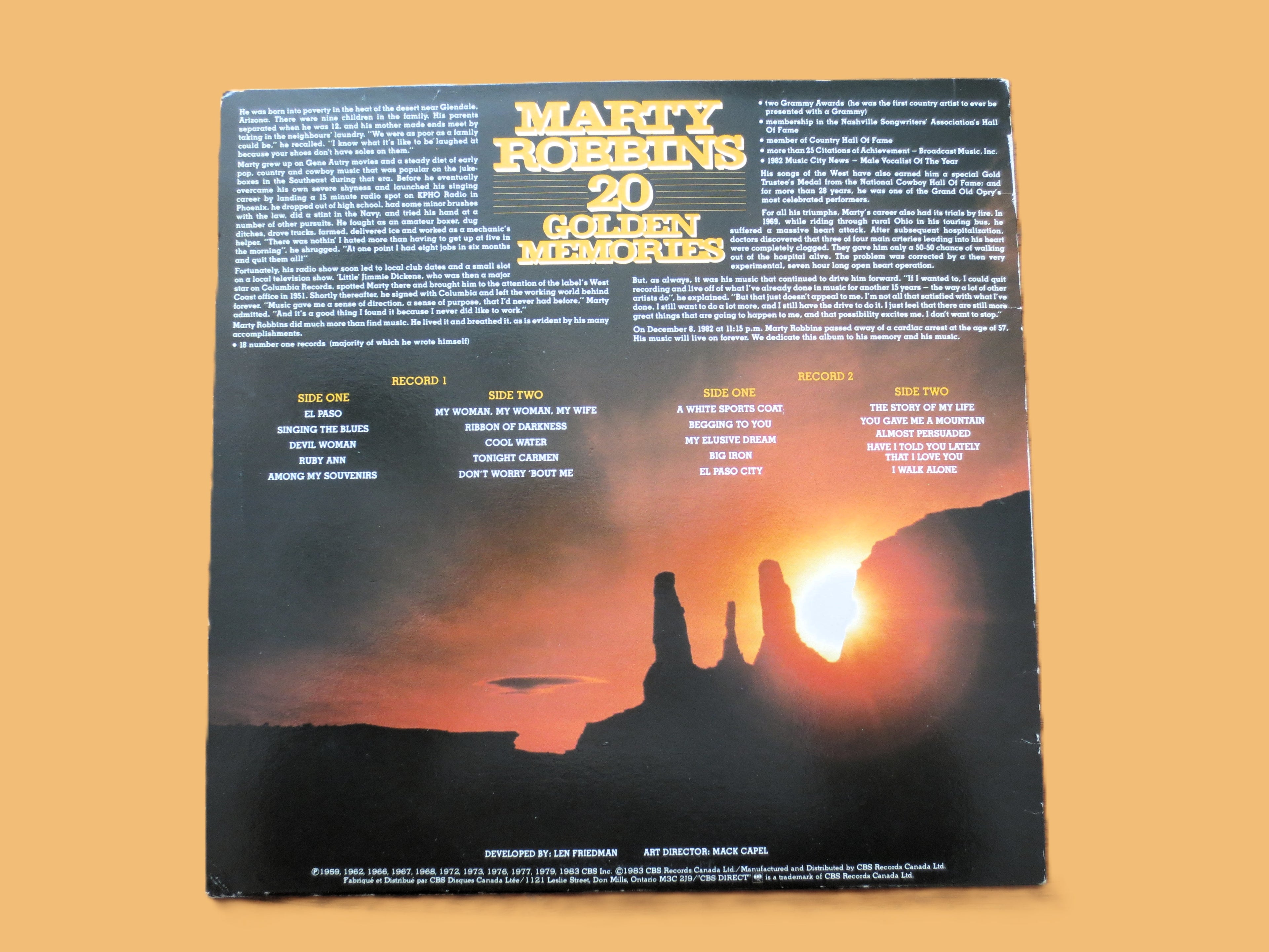 Marty Robbins – 20 Golden Memories (1983) Vinyl 2xLP
