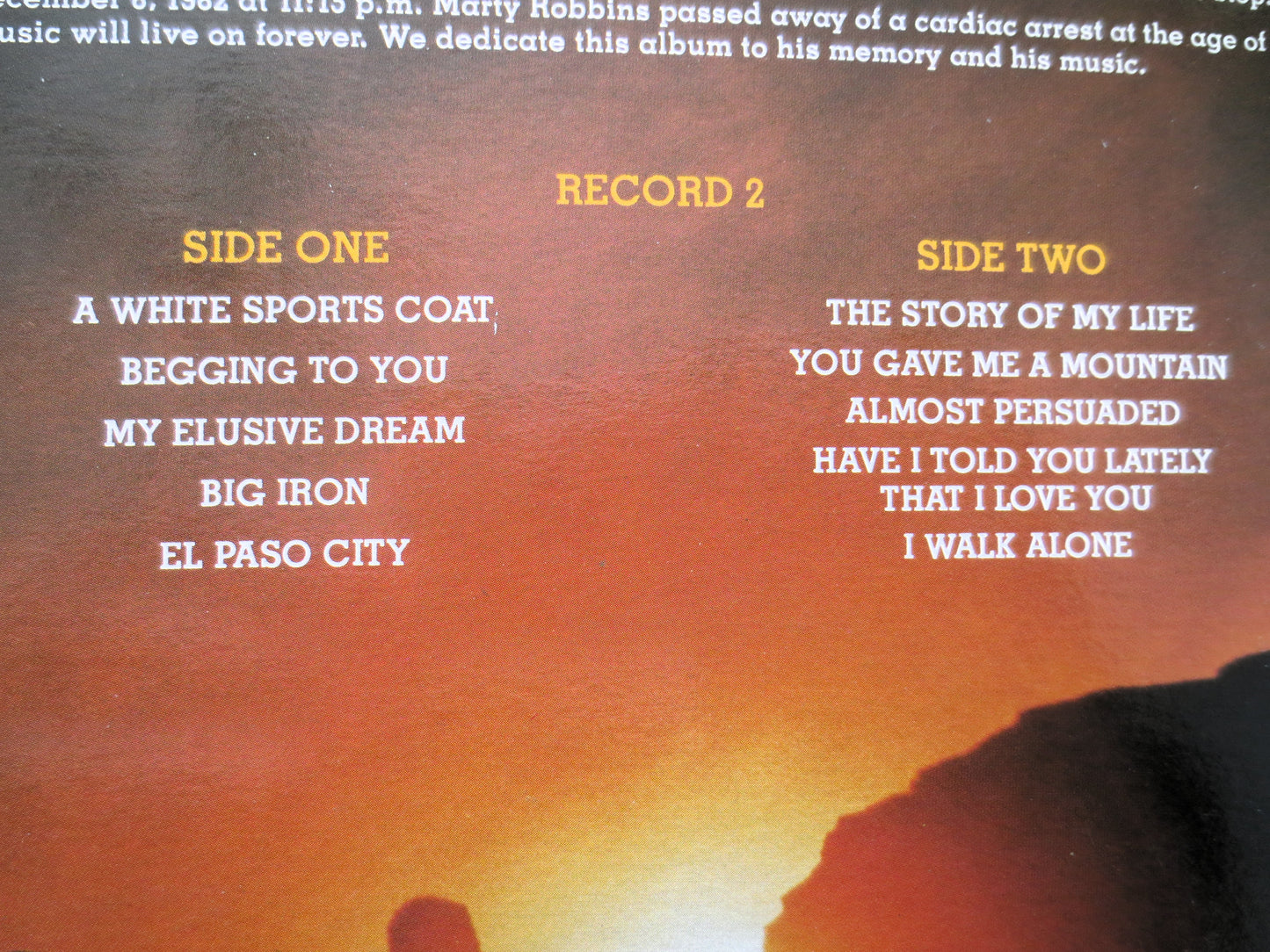 MARTY ROBBINS, 20 Golden Memories, Vintage Double Album, 1983 Record, Vinyl Lp