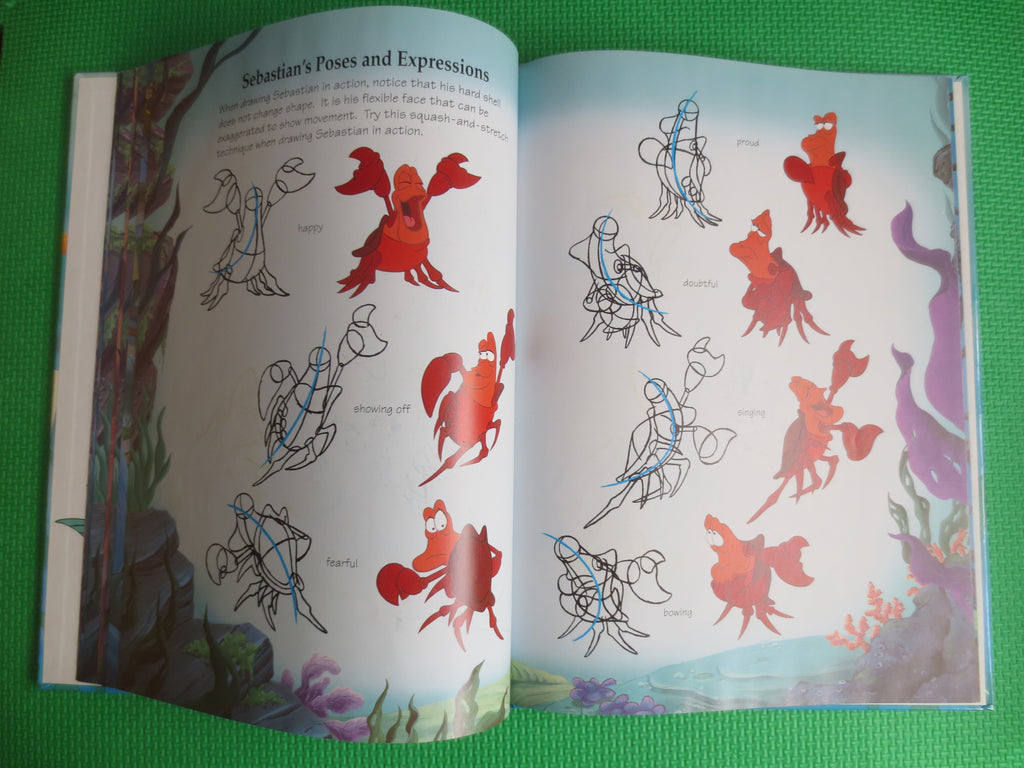 Vintage Book, Draw The LITTLE MERMAID, Little Mermaid Book, Drawing Little Mermaid, Disney Book, Walt Disney Book, How to Draw Book, Book