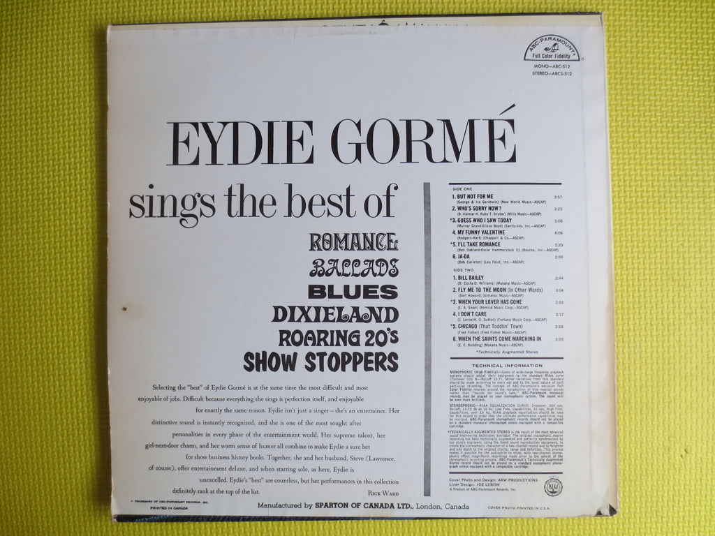 Eydie Gormé – Sings the Best of Romance (1966) Vinyl LP