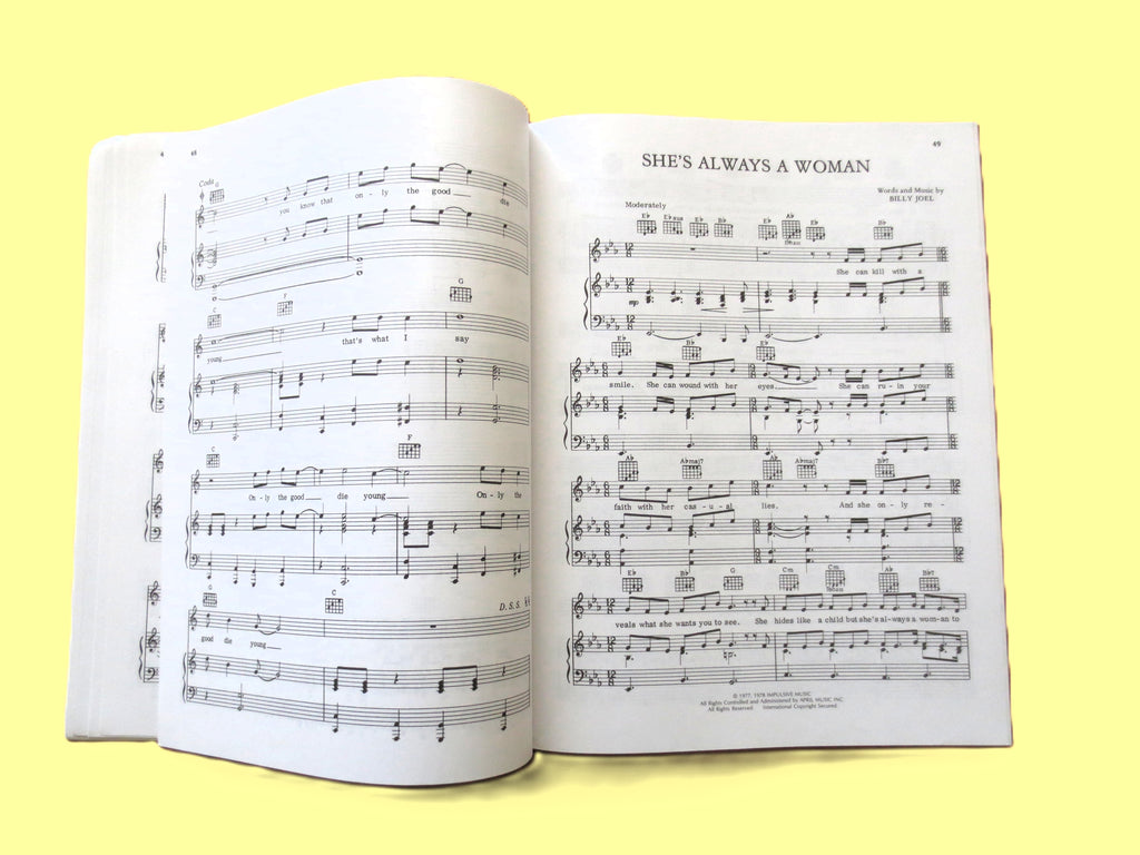 BILLY JOEL, Greatest Hits, Volumes 1 and 2, Sheet Music Book, Songbook