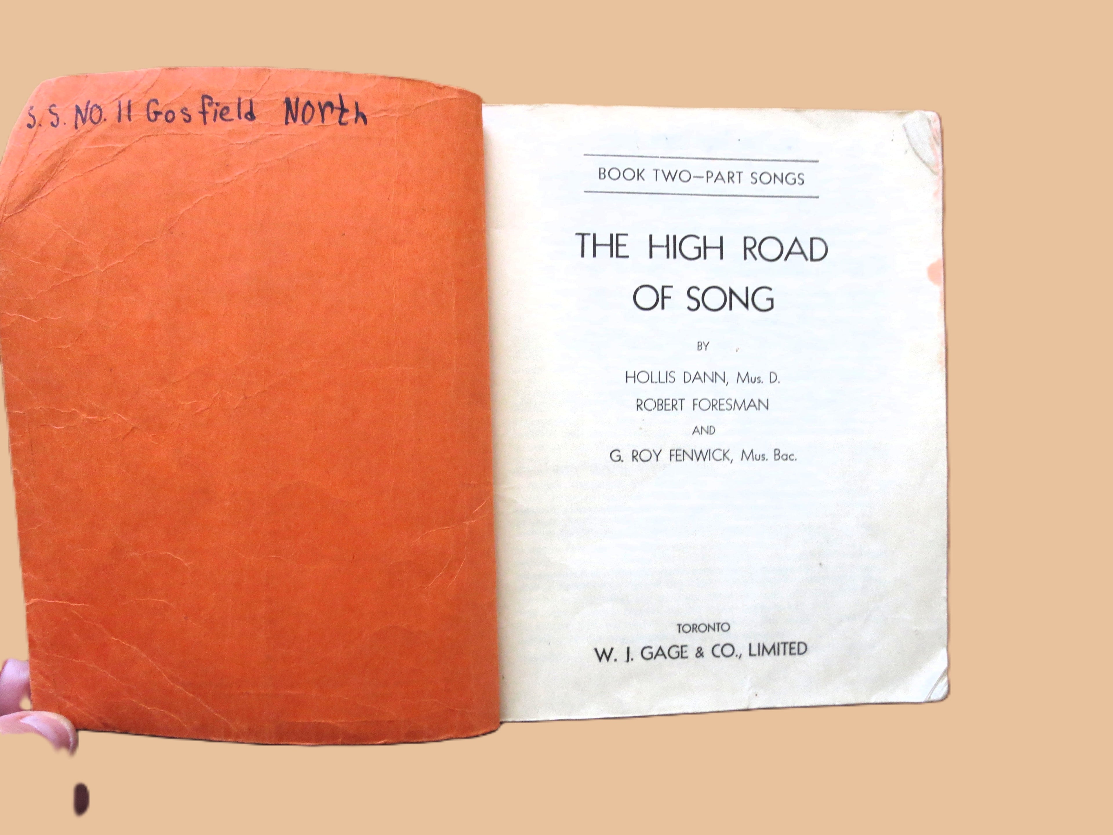 The HIGH ROAD of SONG, Book Two, Sheet Music Book, Songbook, Vintage 1921