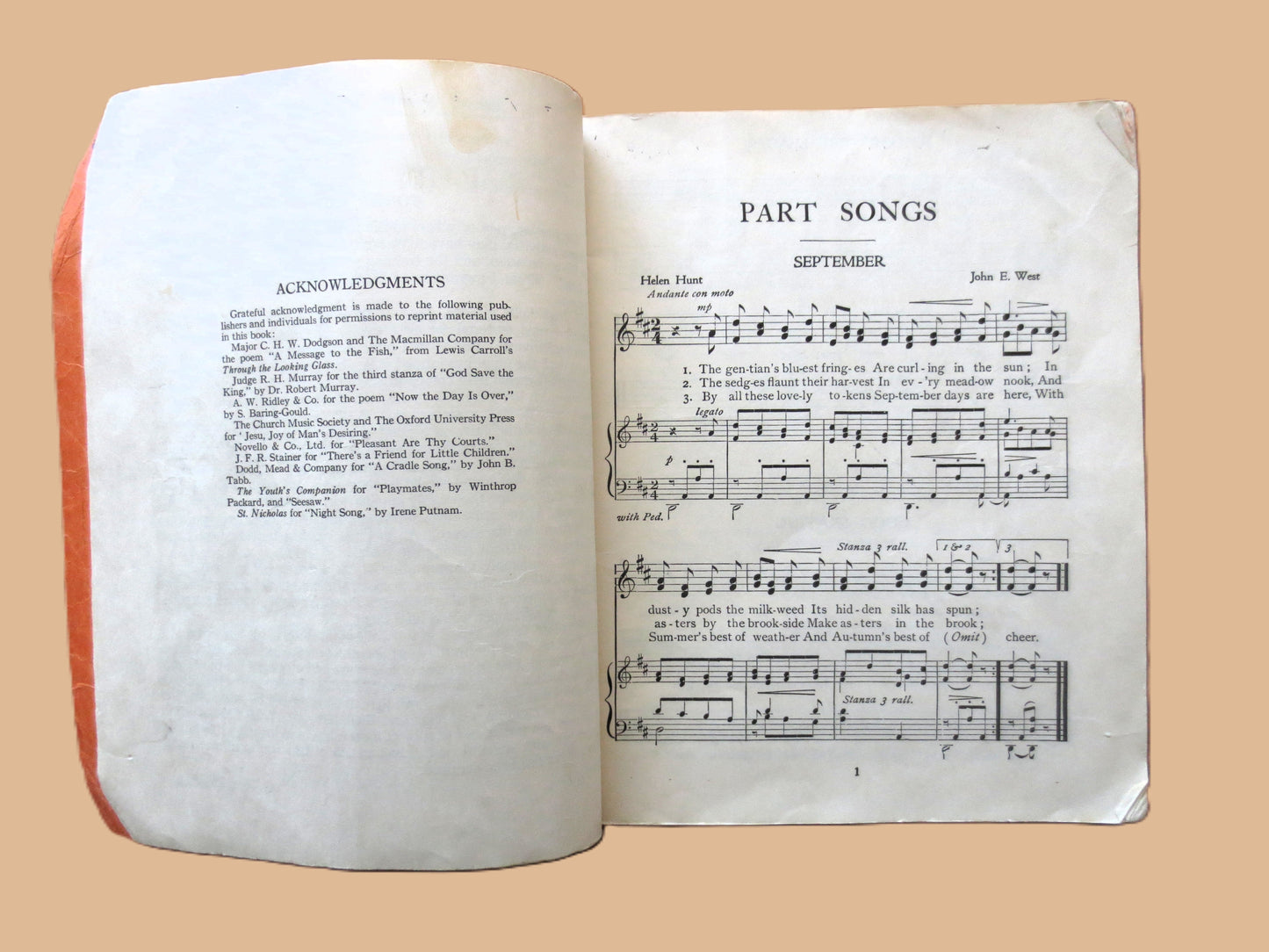 The HIGH ROAD of SONG, Book Two, Sheet Music Book, Songbook, Vintage 1921