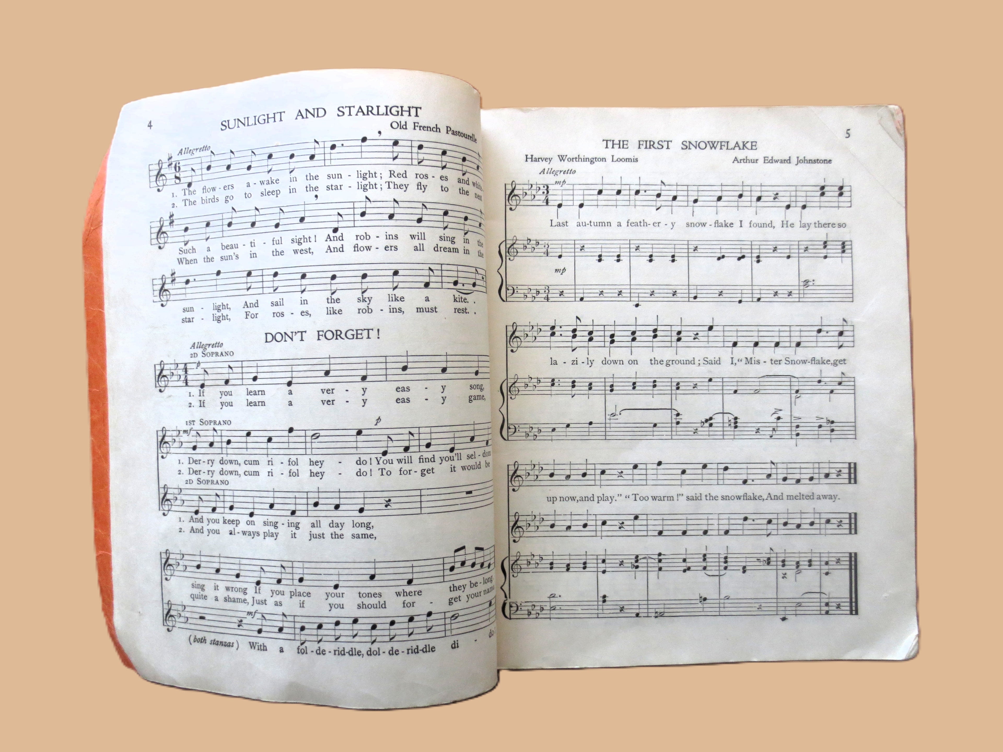 The HIGH ROAD of SONG, Book Two, Sheet Music Book, Songbook, Vintage 1921